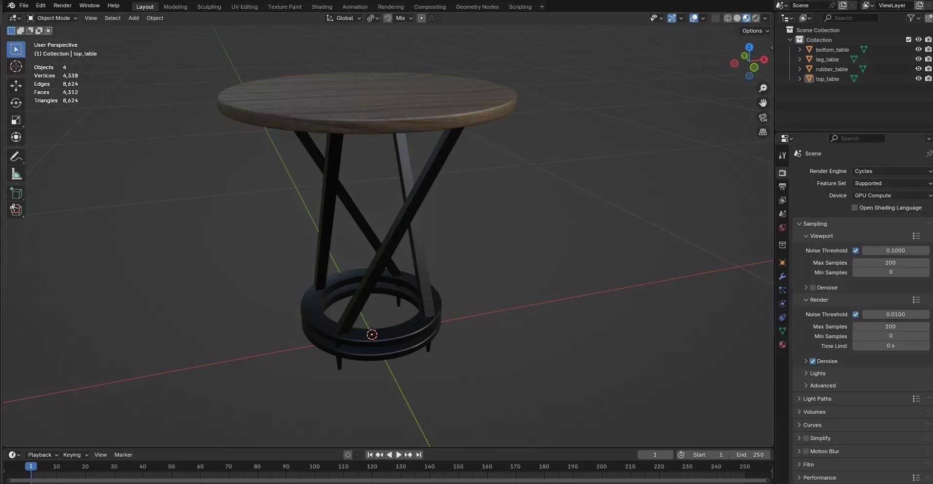 Round Table CG73 3D model_8