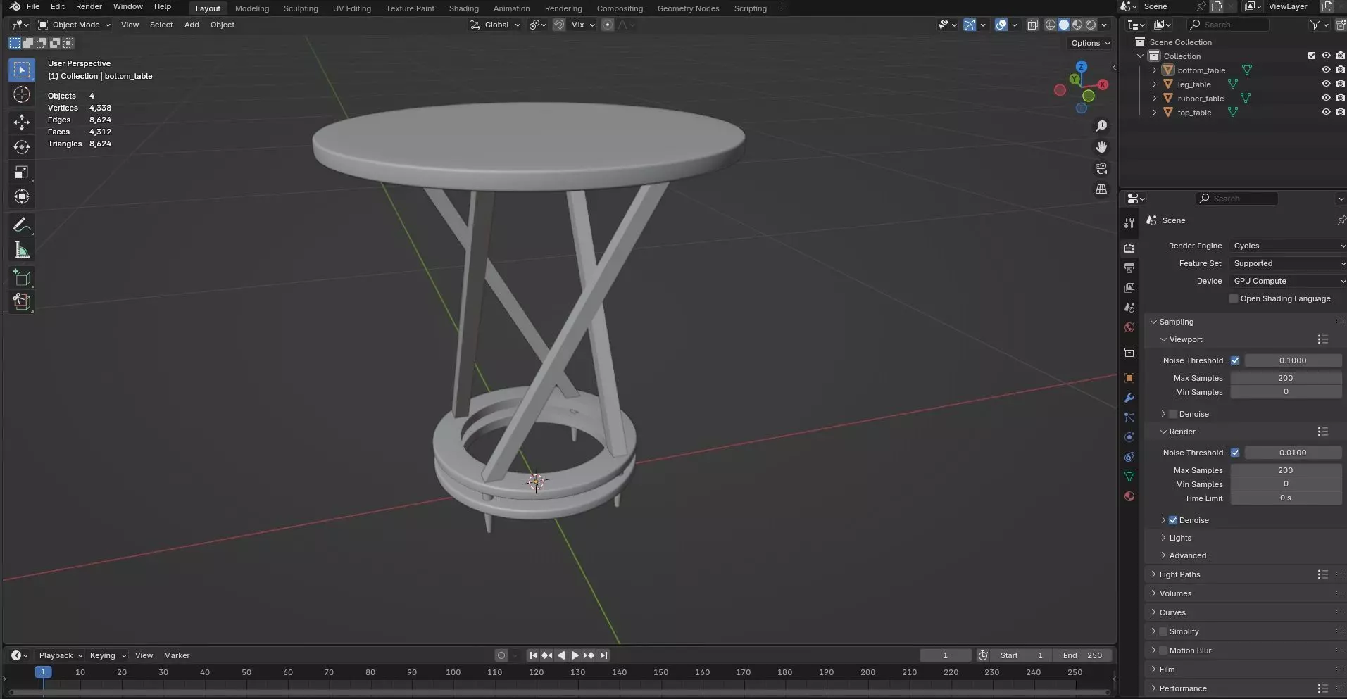 Round Table CG73 3D model_7