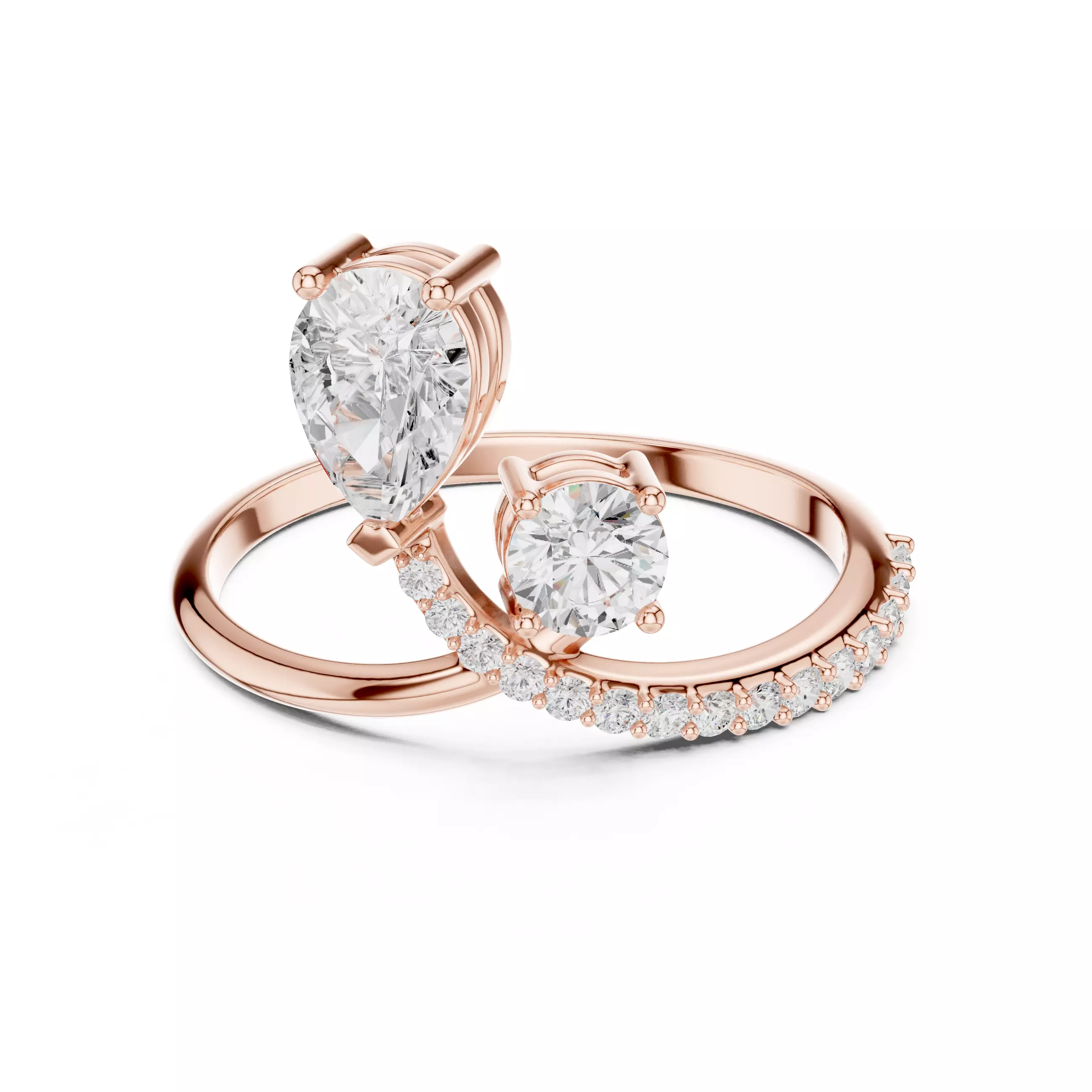 3D Printable Diamond Ring Models STL 3DM File 3D print model 3D print model_7