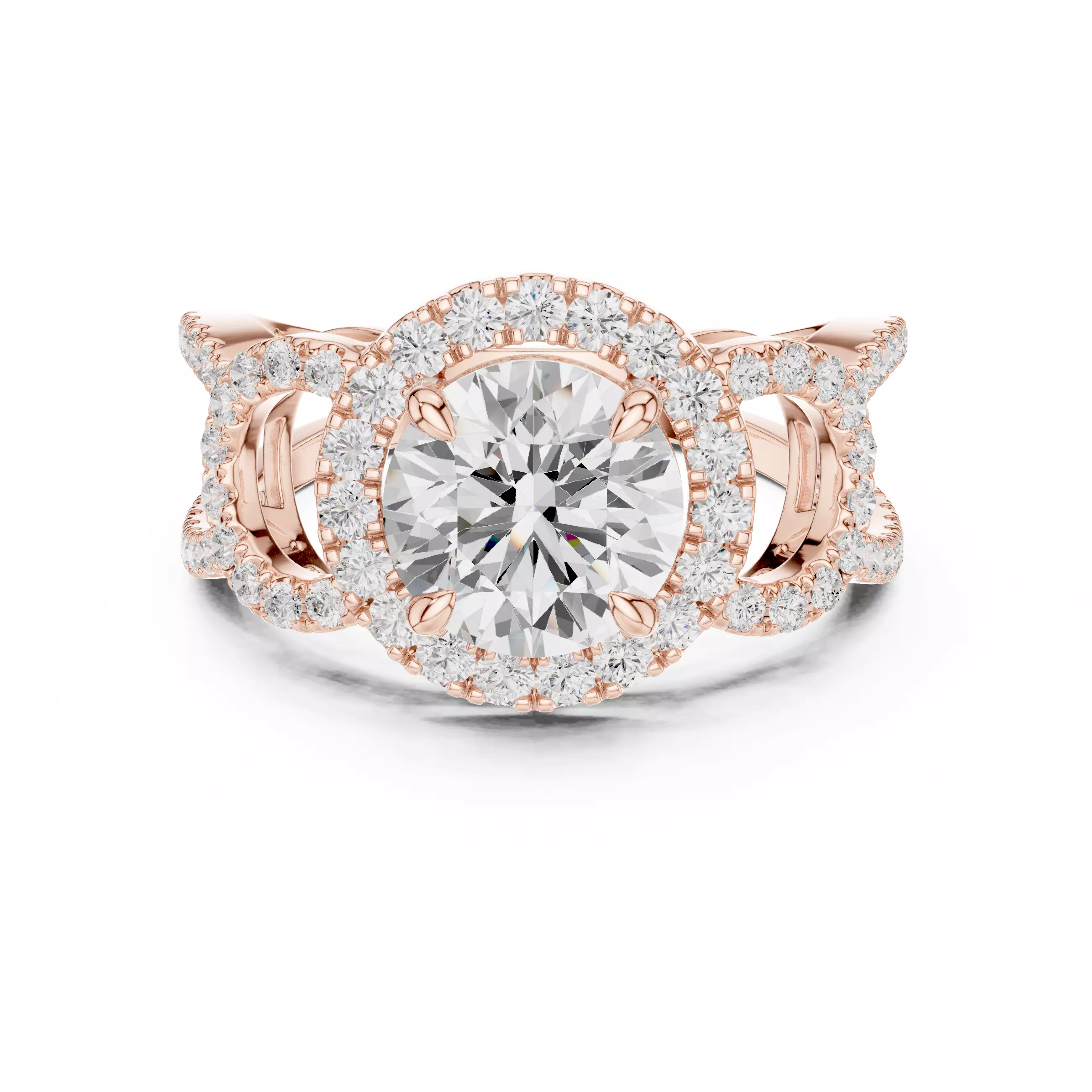 3D Printable Diamond Ring Models STL 3DM File 3D print model 3D print model_19