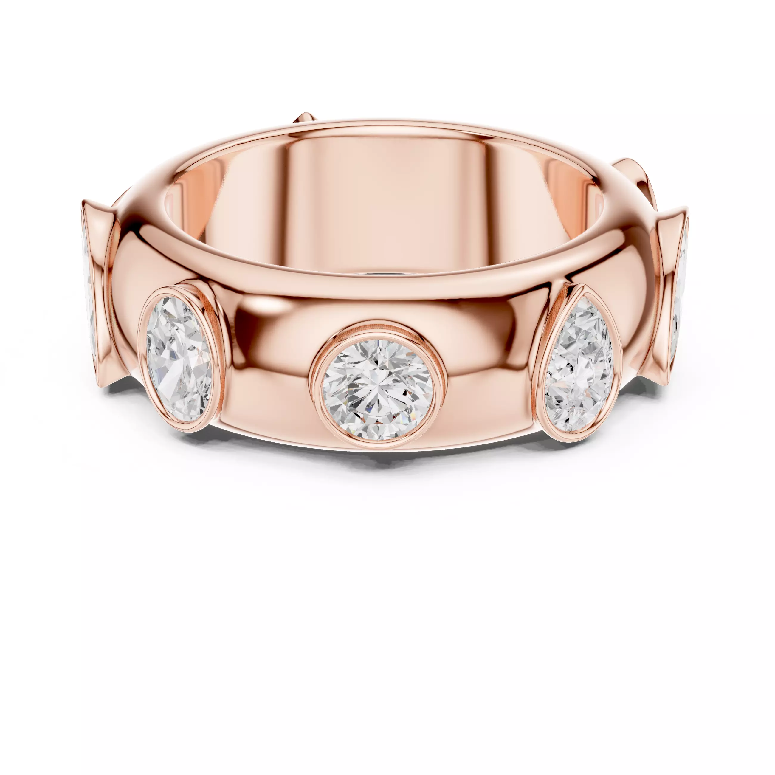 3D Printable Diamond Ring Models STL 3DM File 3D print model 3D print model_0