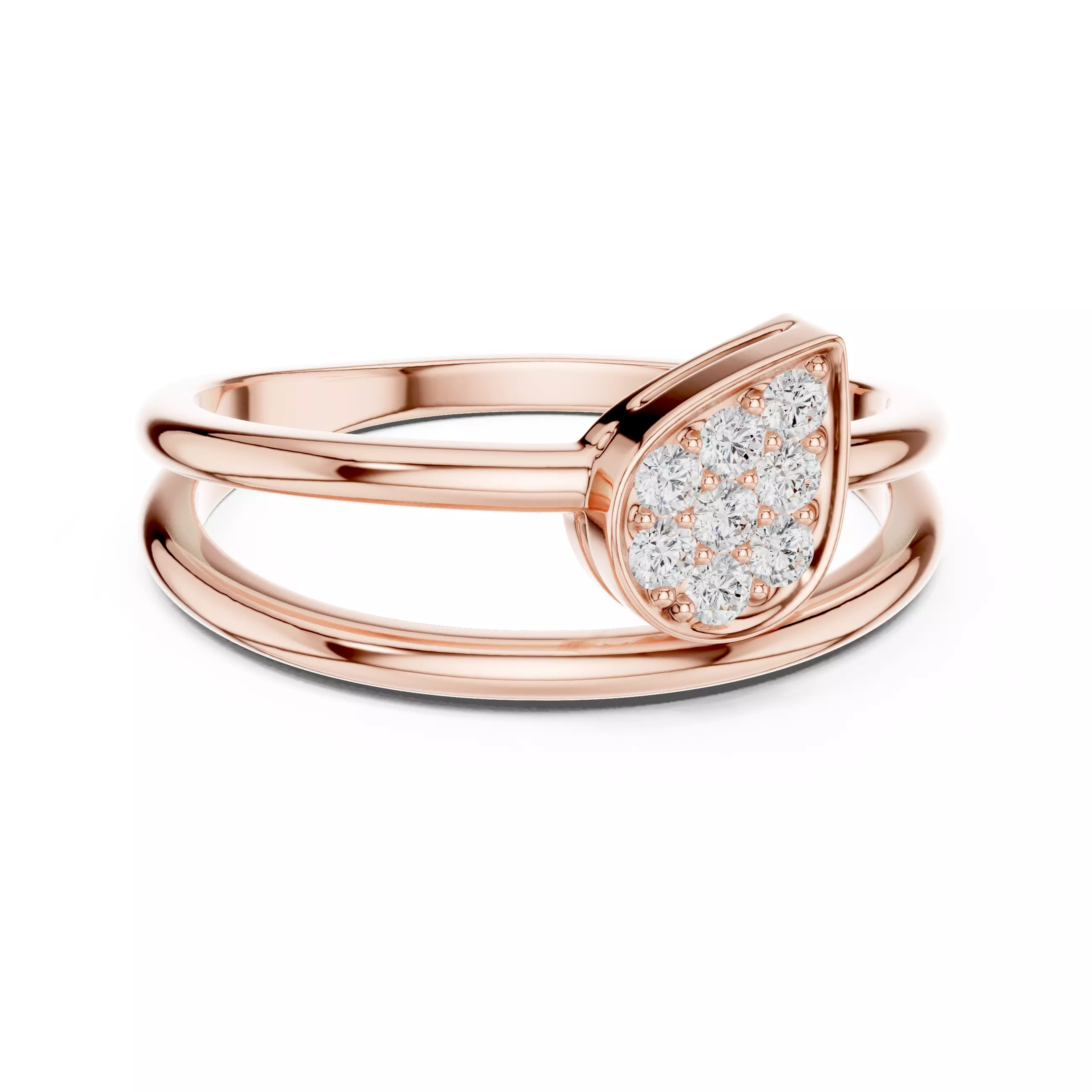 3D Printable Diamond Ring Models STL 3DM File 3D print model 3D print model_11