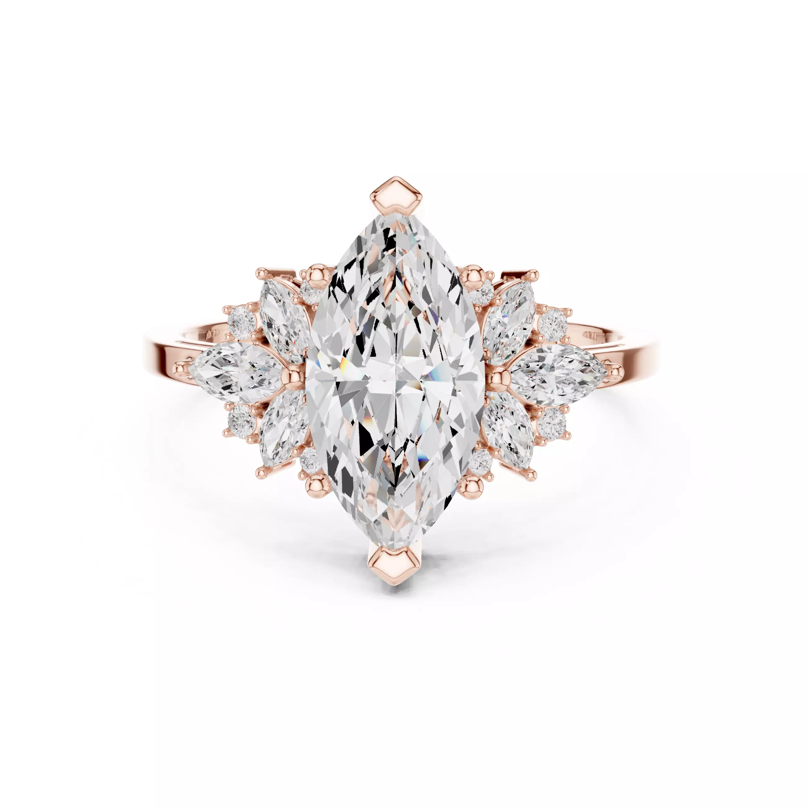 3D Printable Diamond Ring Models STL 3DM File 3D print model 3D print model_4