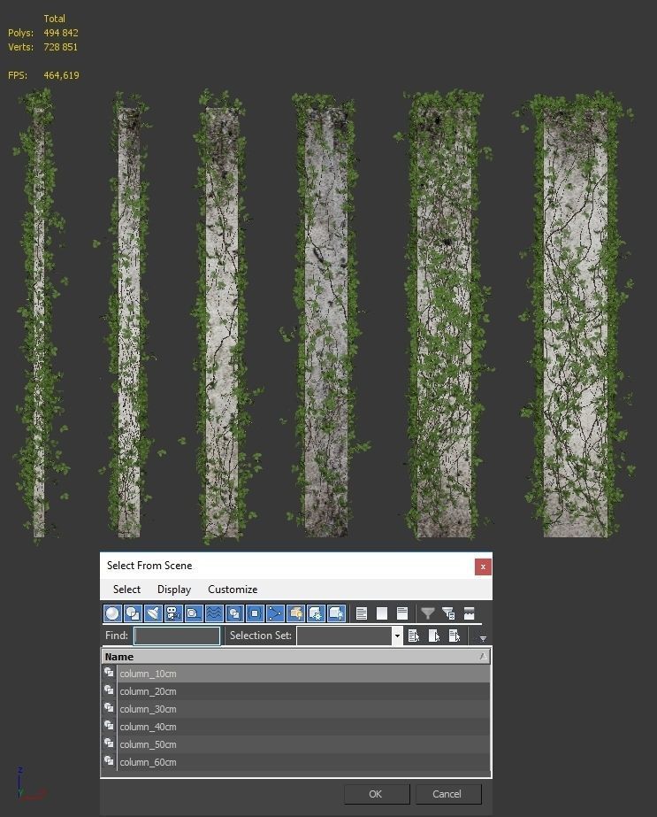 Leaves for square columns 3D model_3