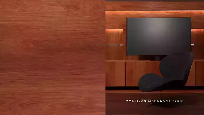 Interior Wood American Mahogany Low-poly 3D model