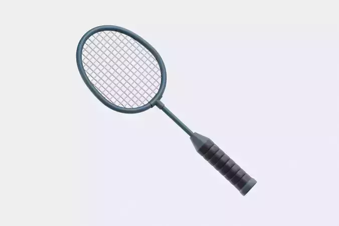 Badminton racket cartoon Low-poly 3D model