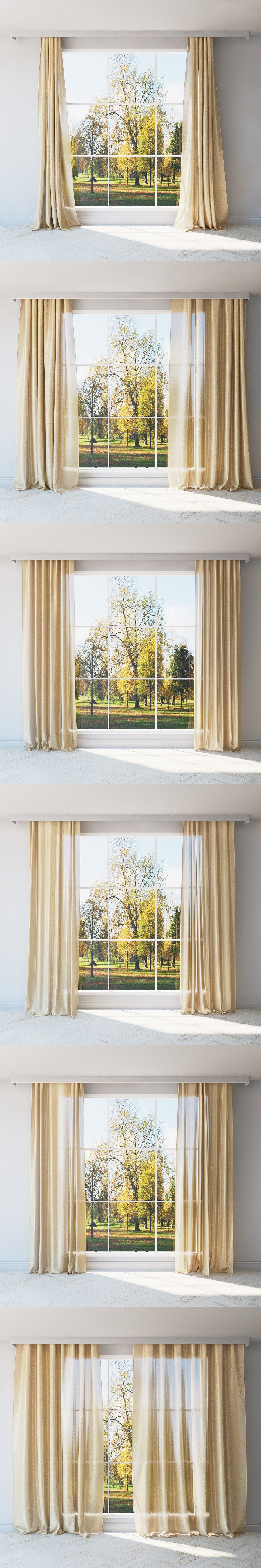 Curtains set of 12 models Low-poly 3D model_8