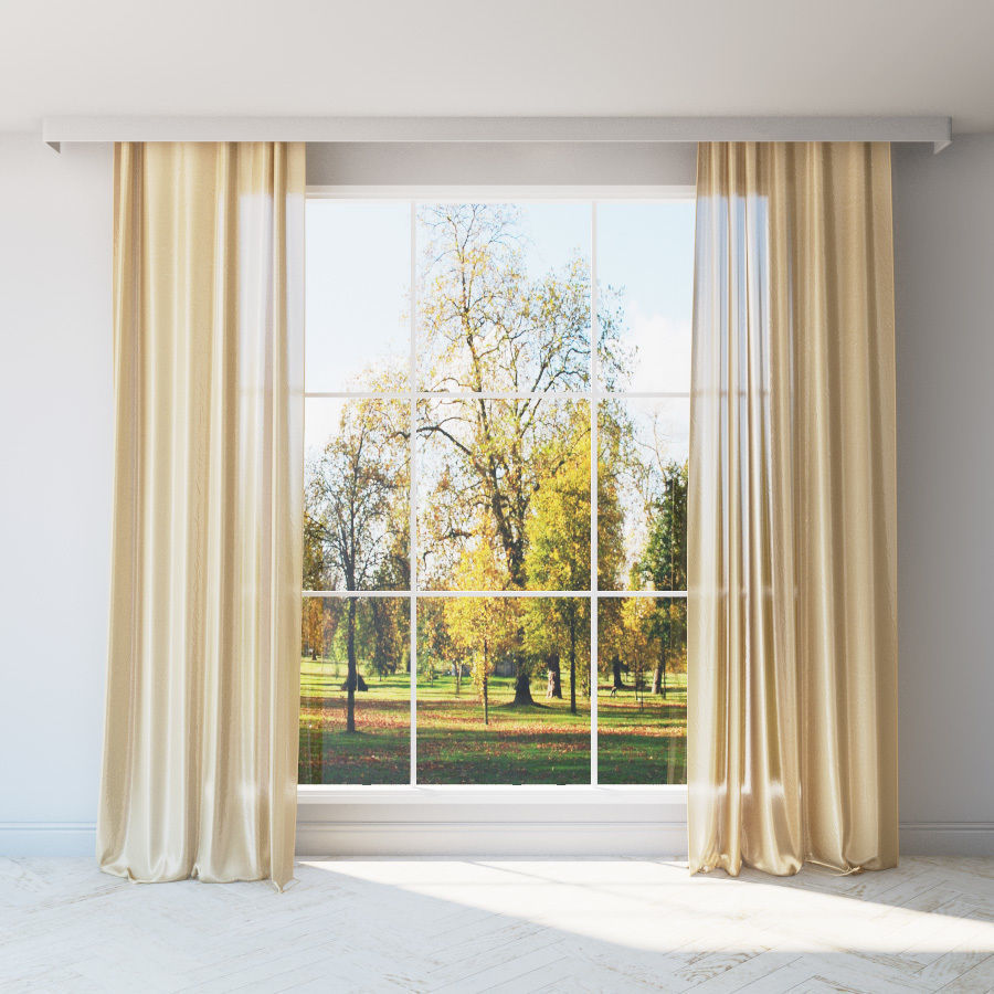  Curtains set of 12 models Low-poly 3D model_1