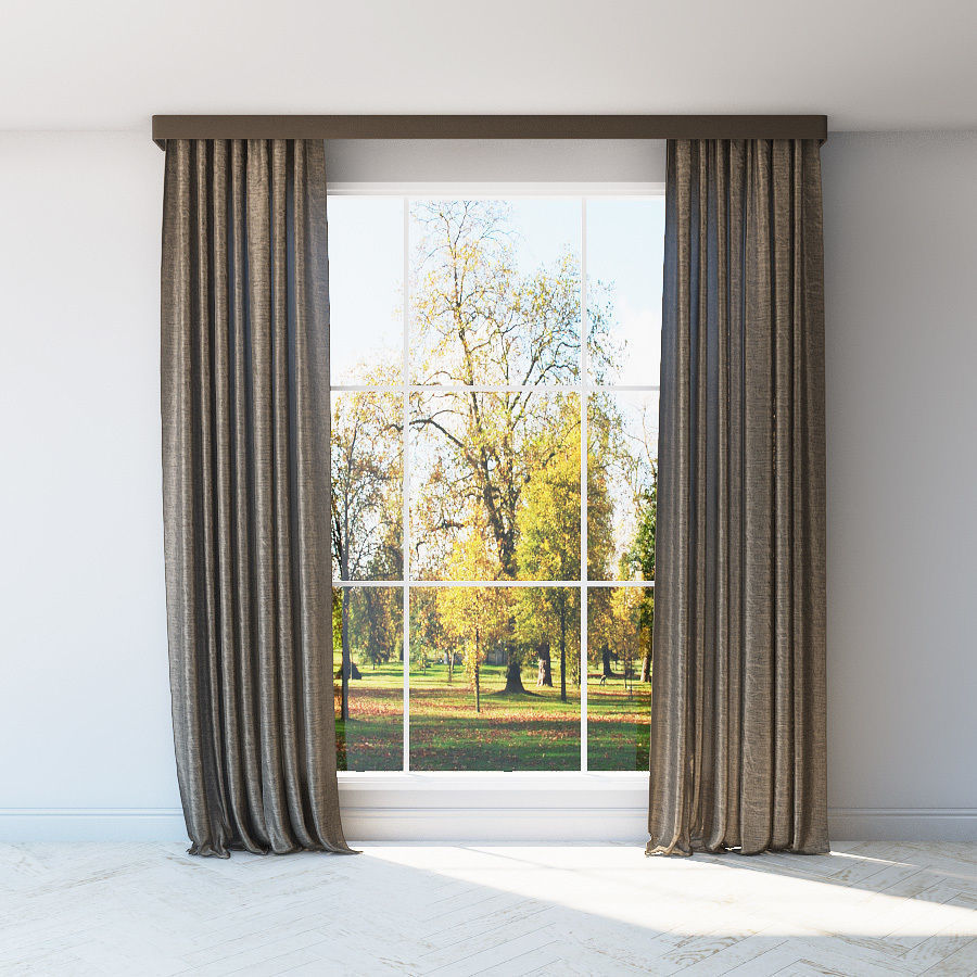 Curtains cpllection 6 species 6 materials Low-poly 3D model_1