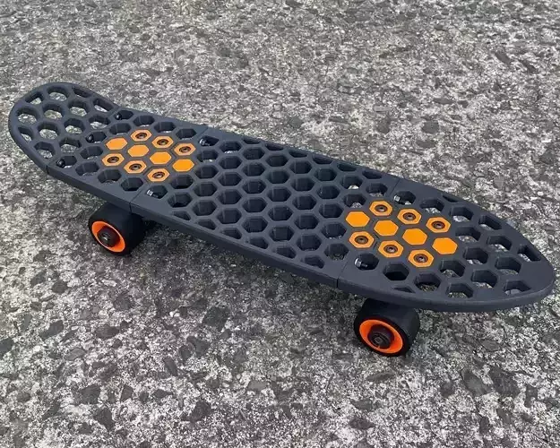 3D Printable Honeycomb Skateboard STL