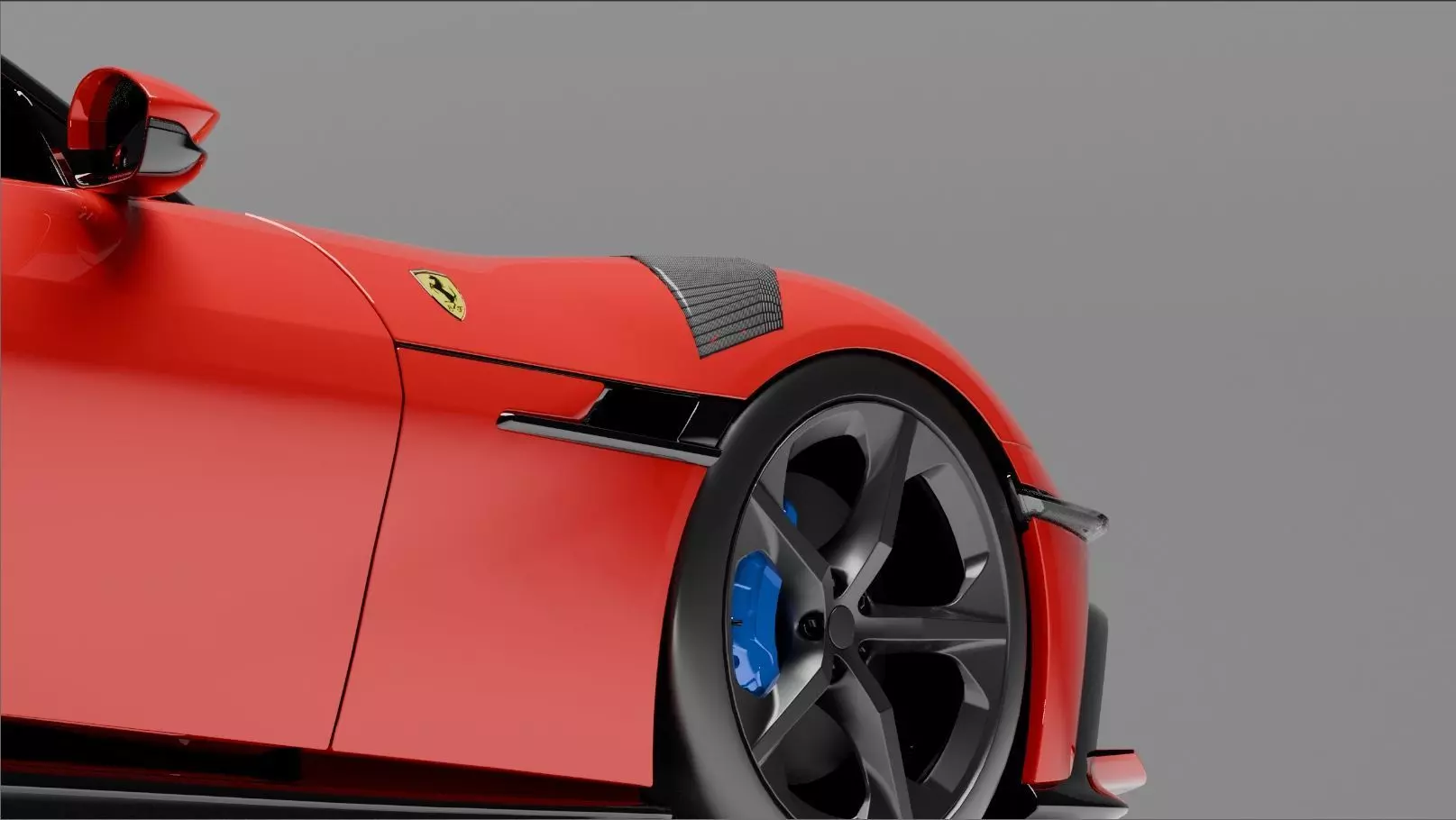 Ferrari 12 Cilindri Competizione Concept Low-poly 3D model_7