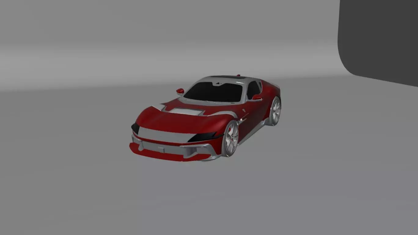 Ferrari 12 Cilindri Competizione Concept Low-poly 3D model_13