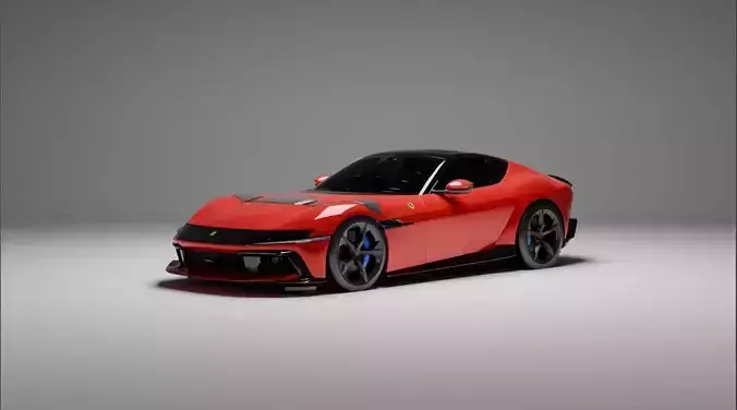 Ferrari 12 Cilindri Competizione Concept Low-poly 3D model