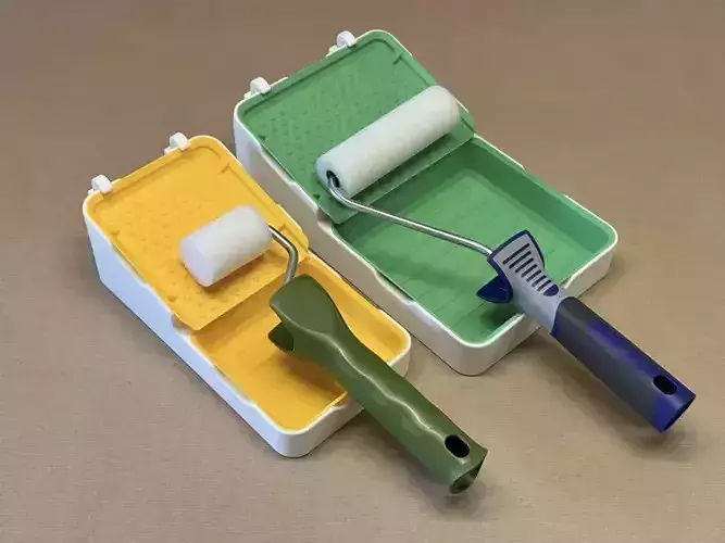 3D Printable Paint Roller Tray Set