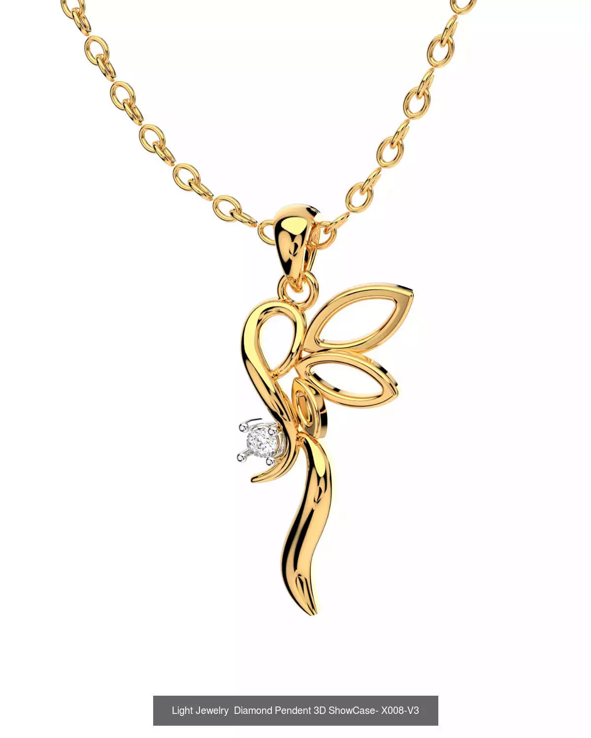 Light Jewelry Marquise Style Diamond Pendent 3D ShowCase- X008 3D Model Collection_6