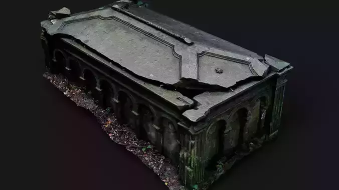 tomb stone abandoned forest crypt PBR photogrammetry