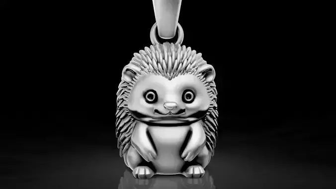 hedgehog pendant silver gold jewelry printable model