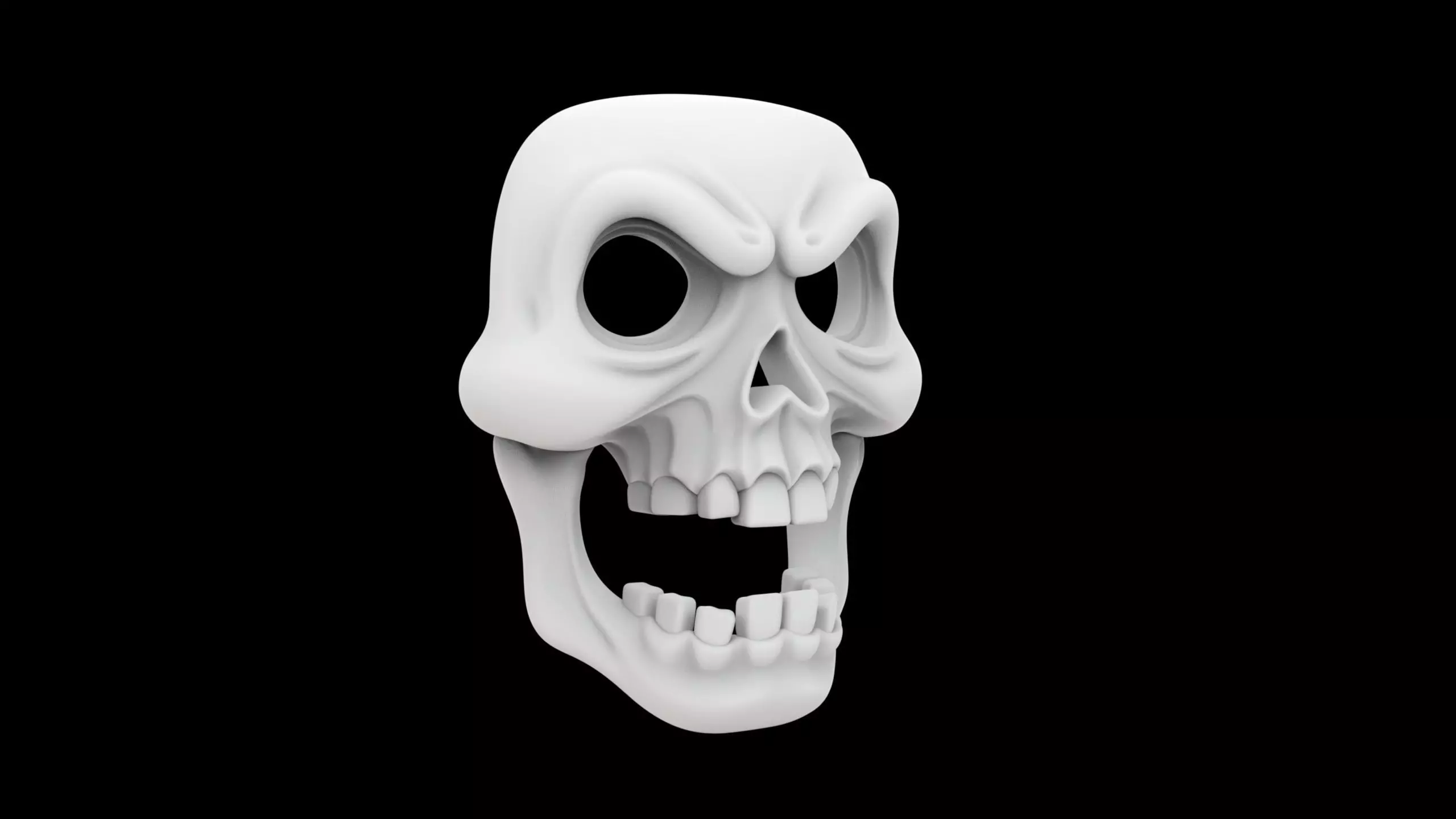 Cartoon Skull Mask 3D Printable Halloween Prop 3D print model_6