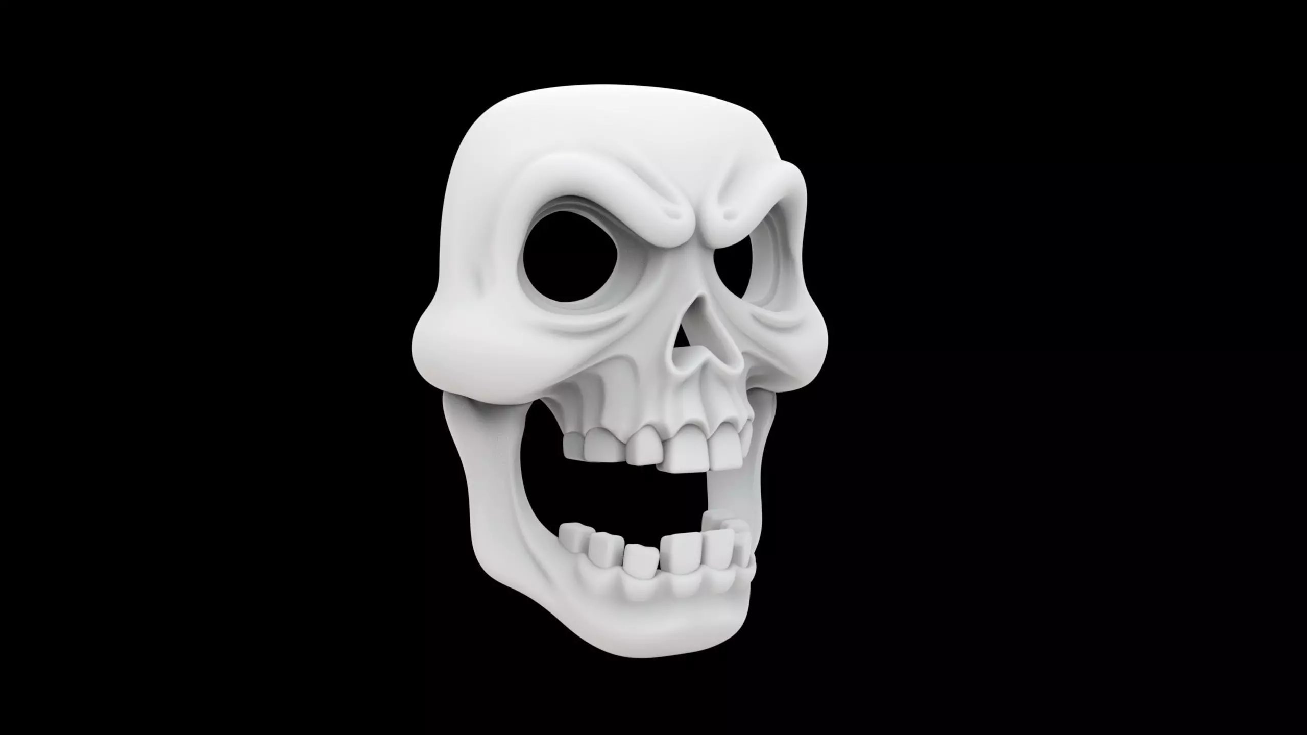 Cartoon Skull Mask 3D Printable Halloween Prop 3D print model_0