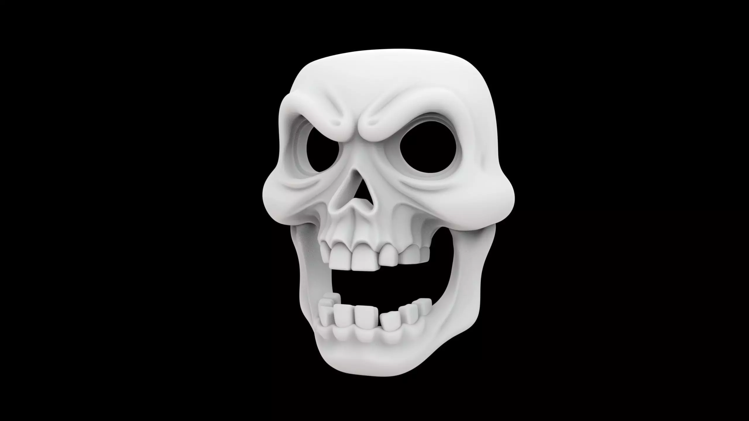 Cartoon Skull Mask 3D Printable Halloween Prop 3D print model_1