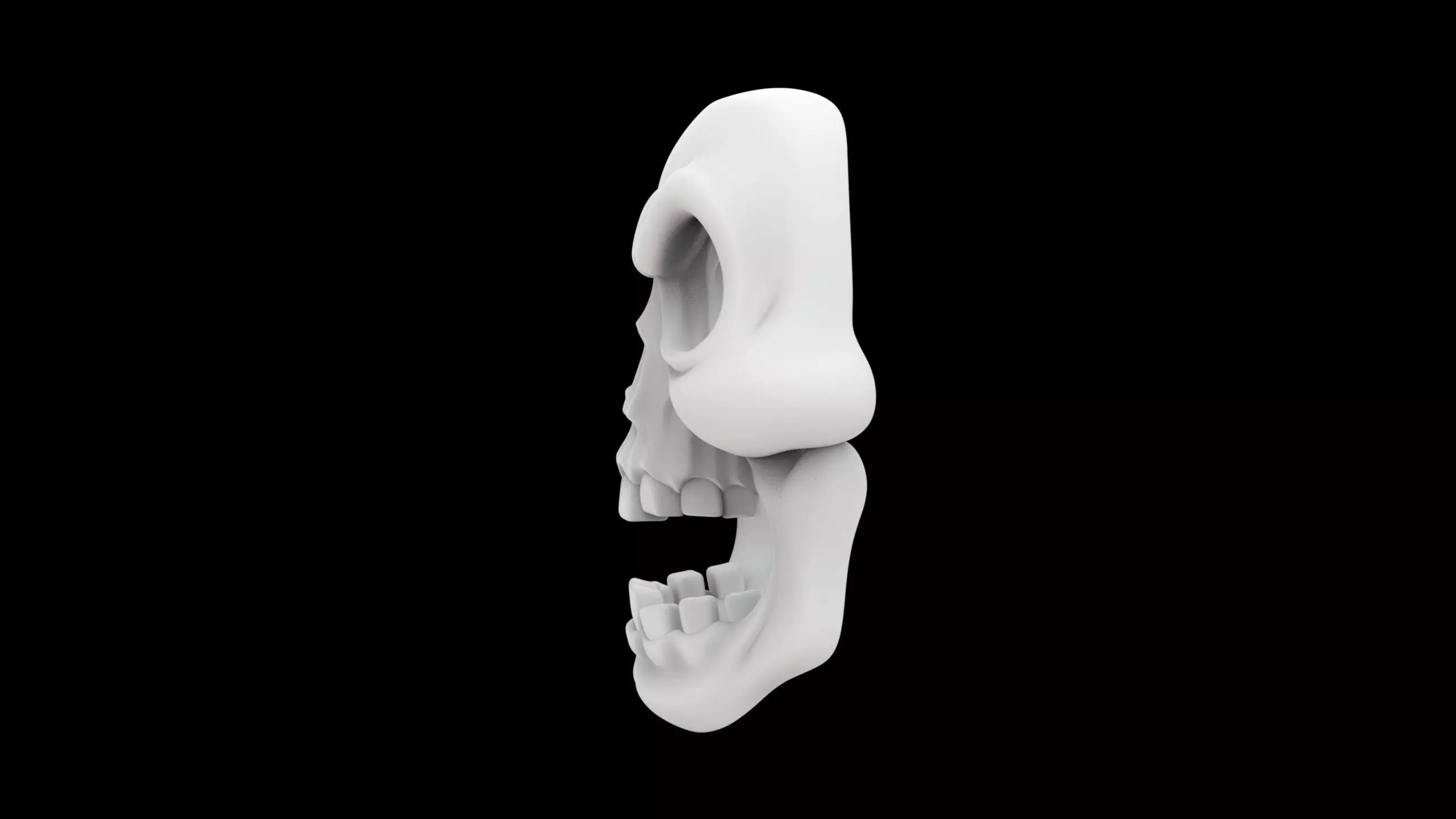 Cartoon Skull Mask 3D Printable Halloween Prop 3D print model_2