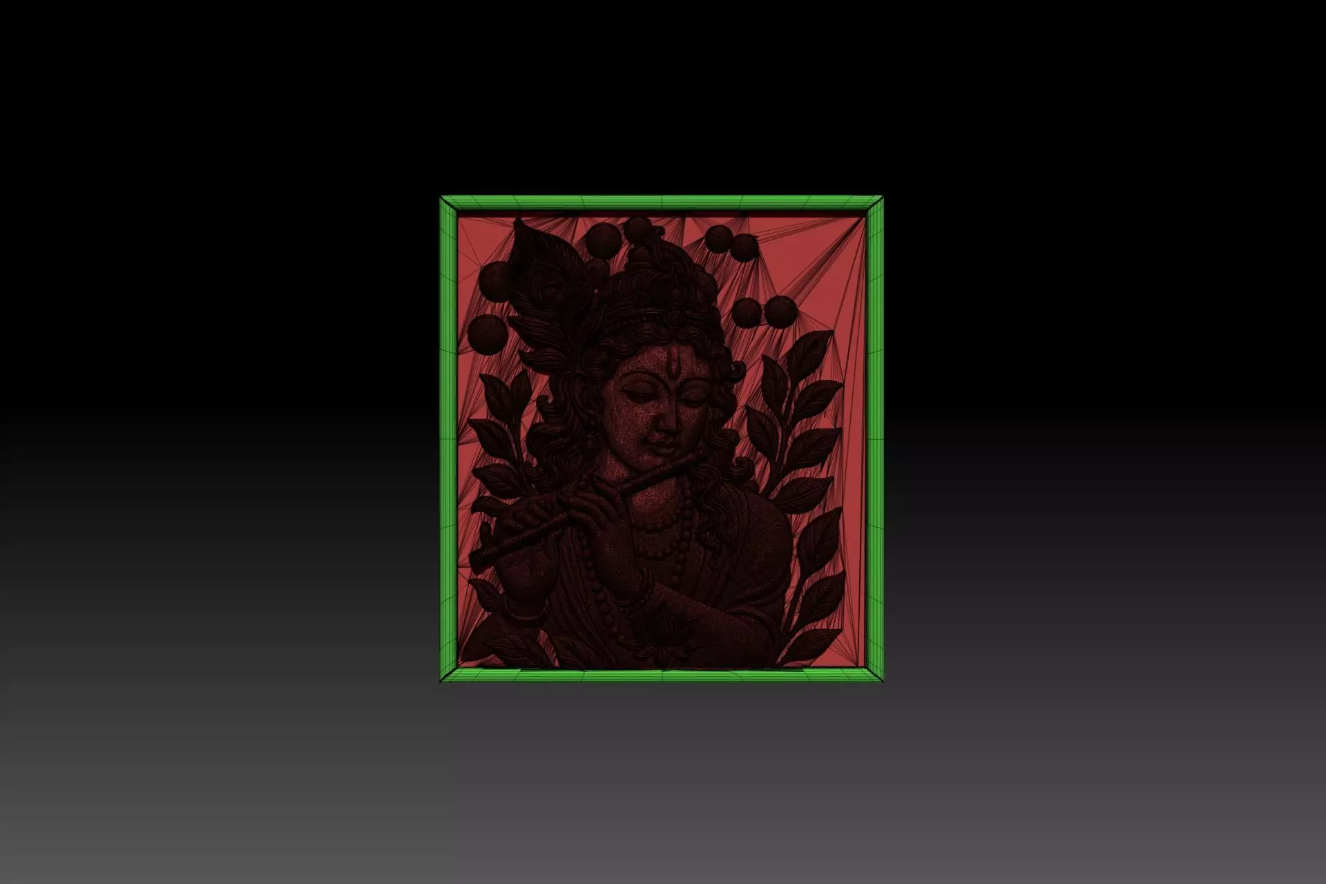 Lord Krishna Relief  Model STL for Printing and CNC Carving 3D print model_4