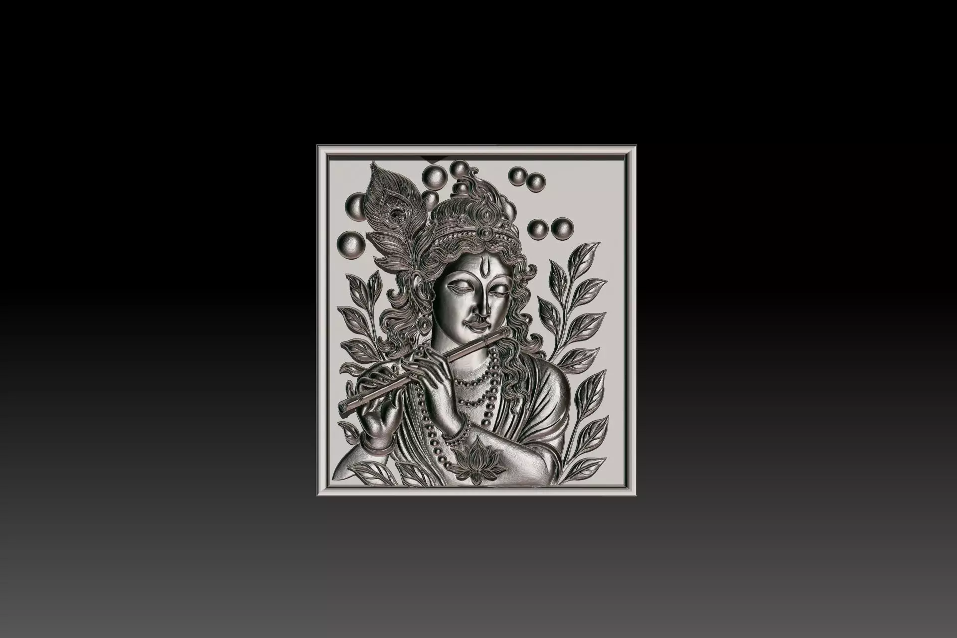 Lord Krishna Relief  Model STL for Printing and CNC Carving 3D print model_1