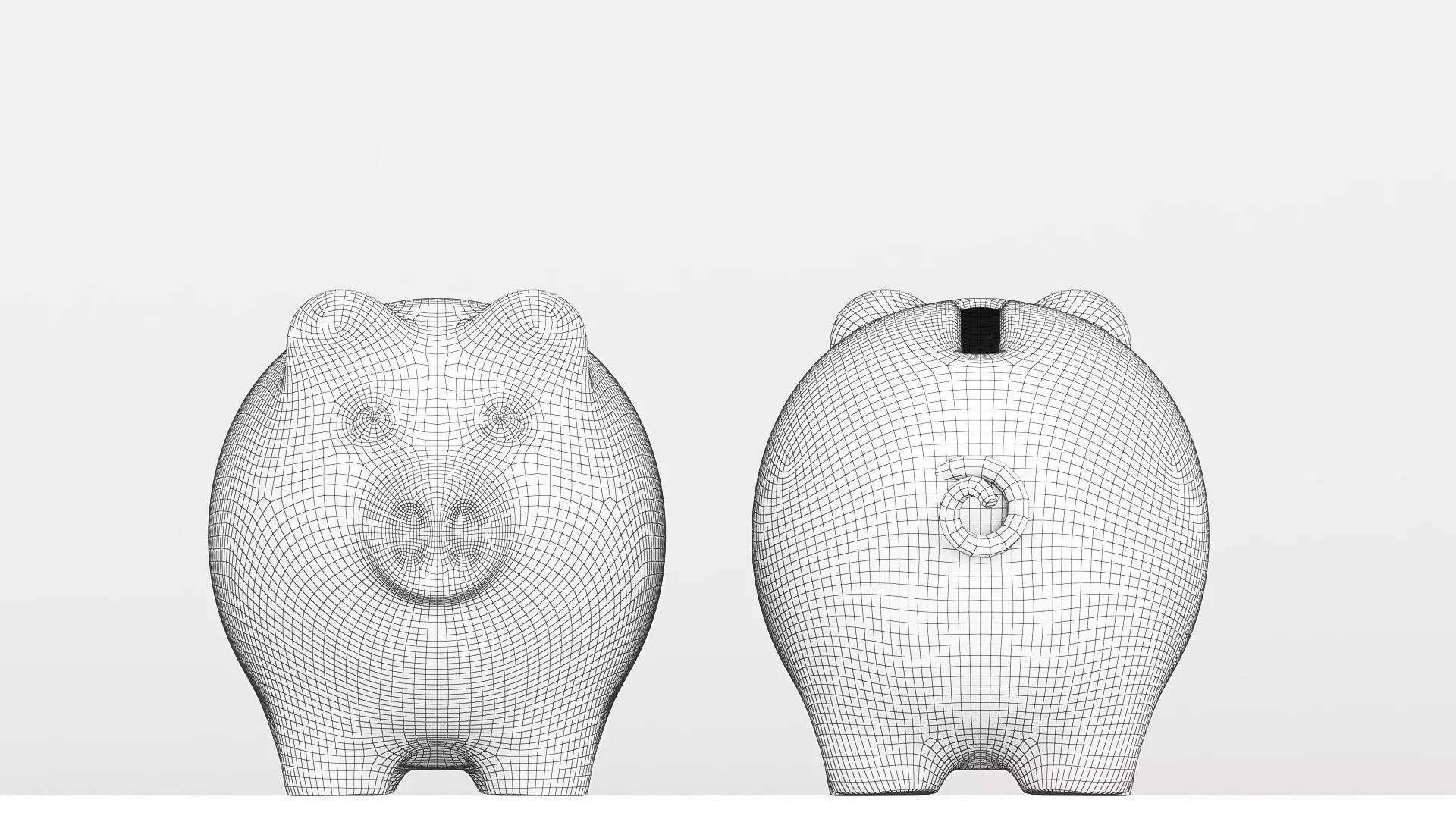 Piggy bank Low-poly 3D model_4