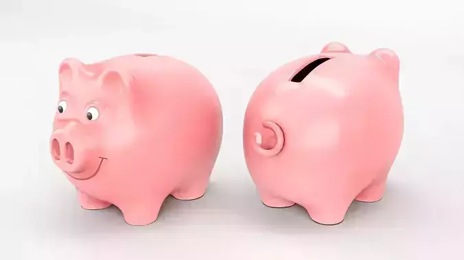 Piggy bank Low-poly 3D model