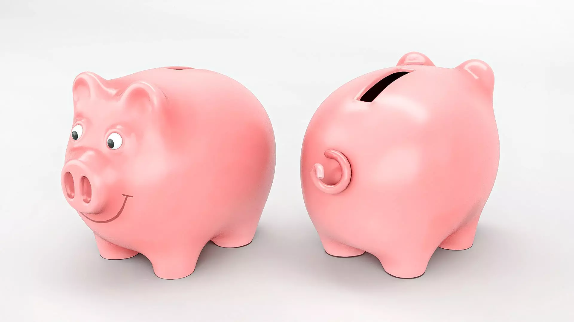 Piggy bank Low-poly 3D model_0