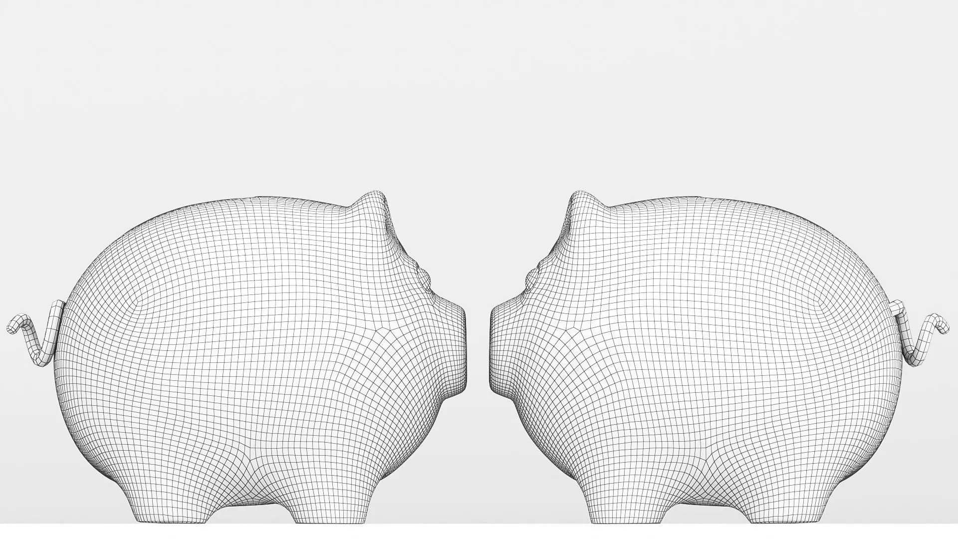 Piggy bank Low-poly 3D model_6