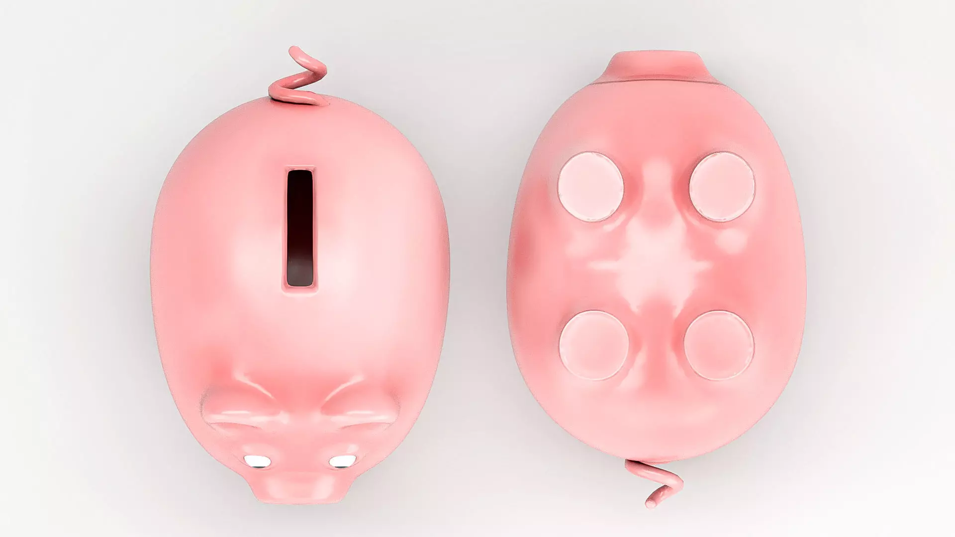 Piggy bank Low-poly 3D model_7