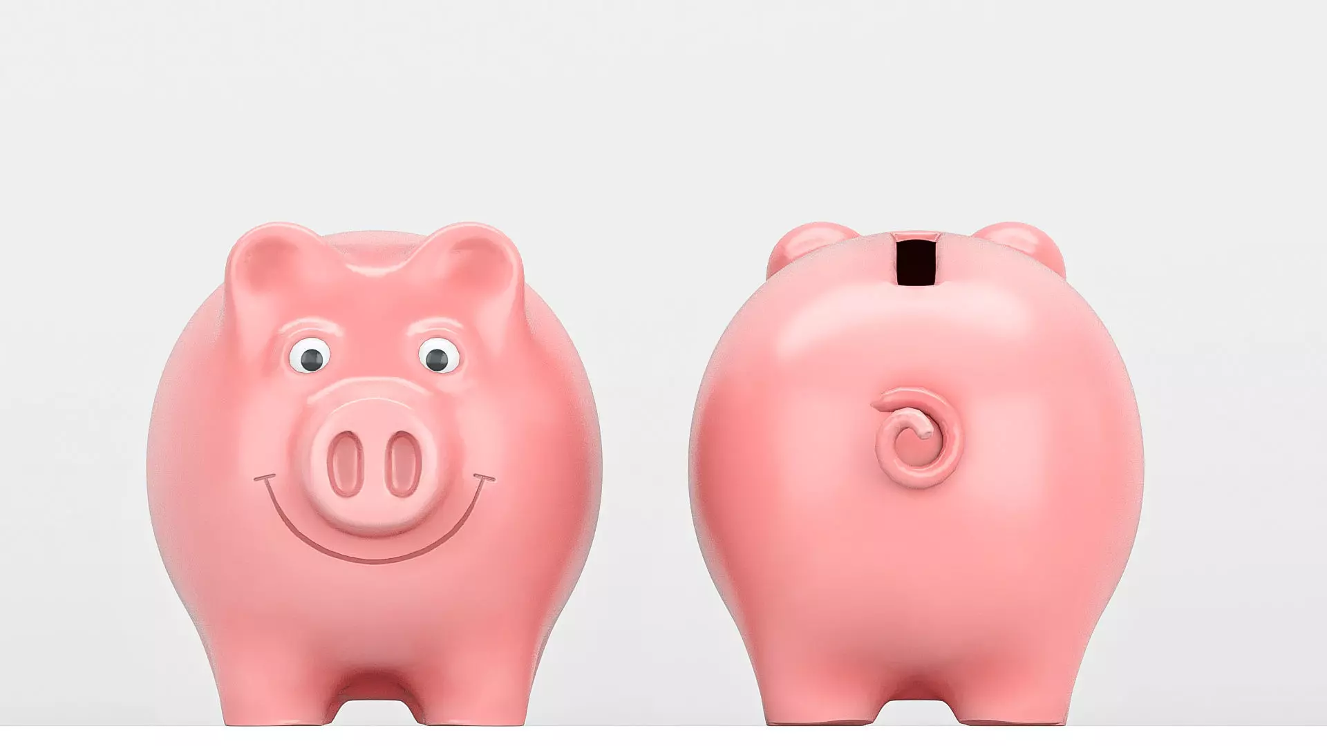 Piggy bank Low-poly 3D model_3