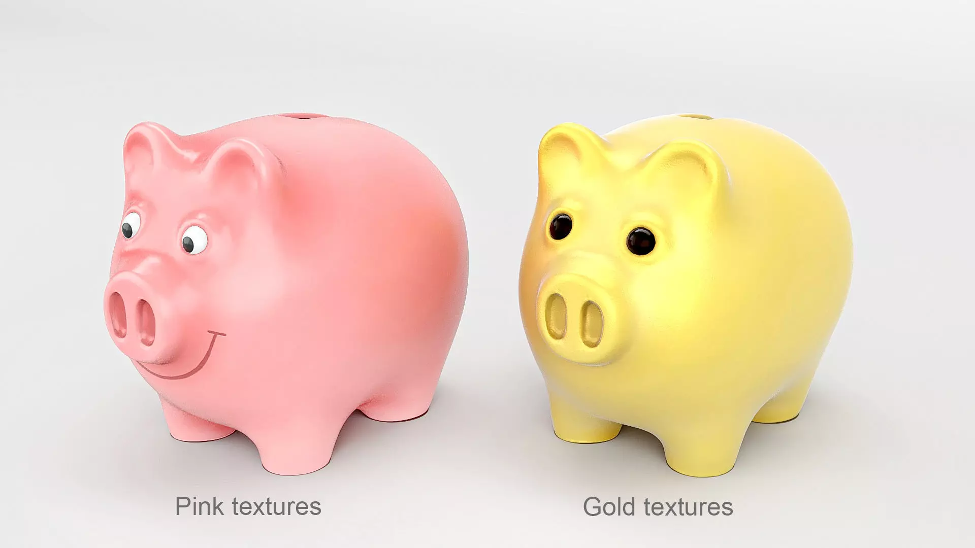 Piggy bank Low-poly 3D model_2