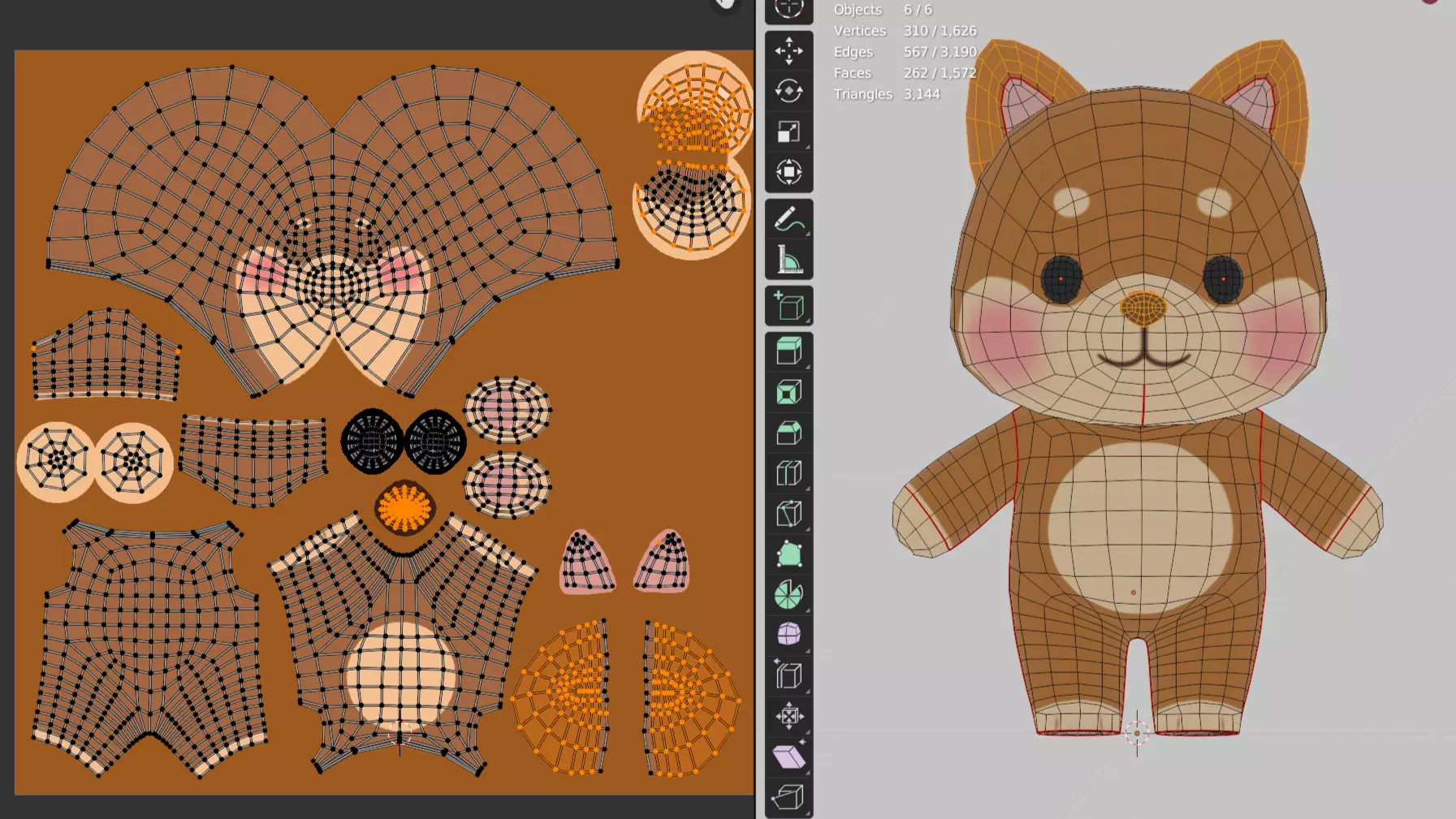 Cartoon Cat and Dog Shiba Chibi Kawaii Characters  Animals Pack  Low-poly 3D model_22