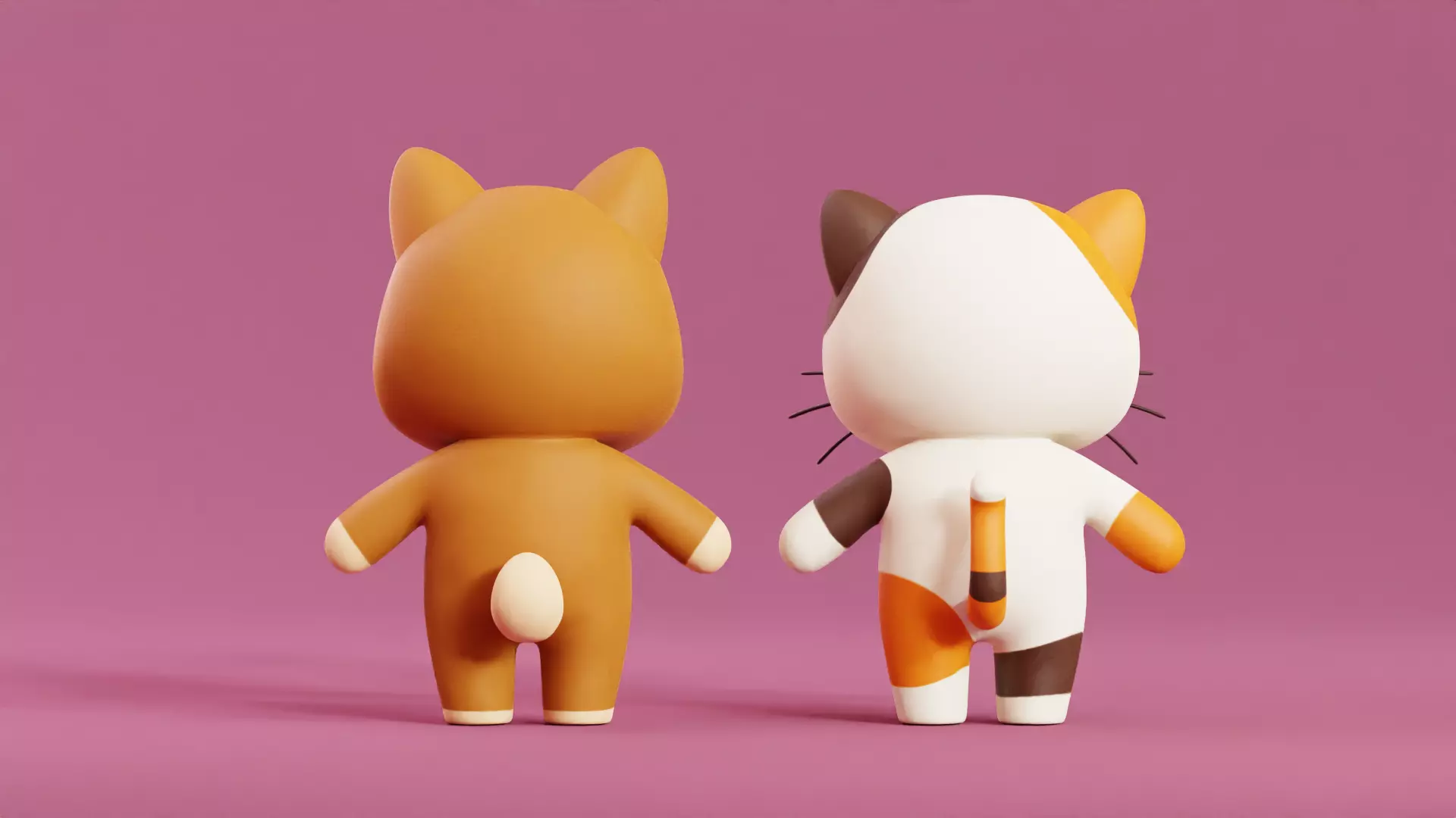 Cartoon Cat and Dog Shiba Chibi Kawaii Characters  Animals Pack  Low-poly 3D model_3