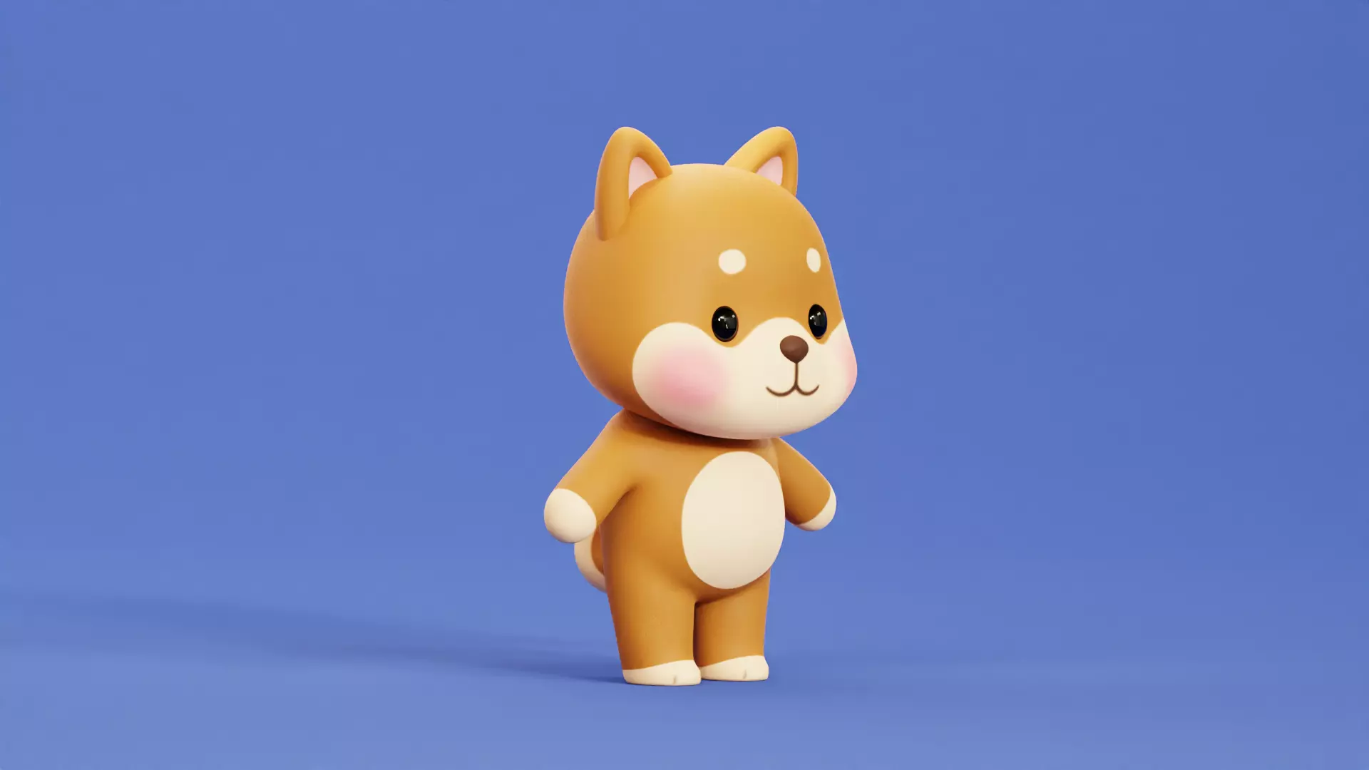 Cartoon Cat and Dog Shiba Chibi Kawaii Characters  Animals Pack  Low-poly 3D model_17