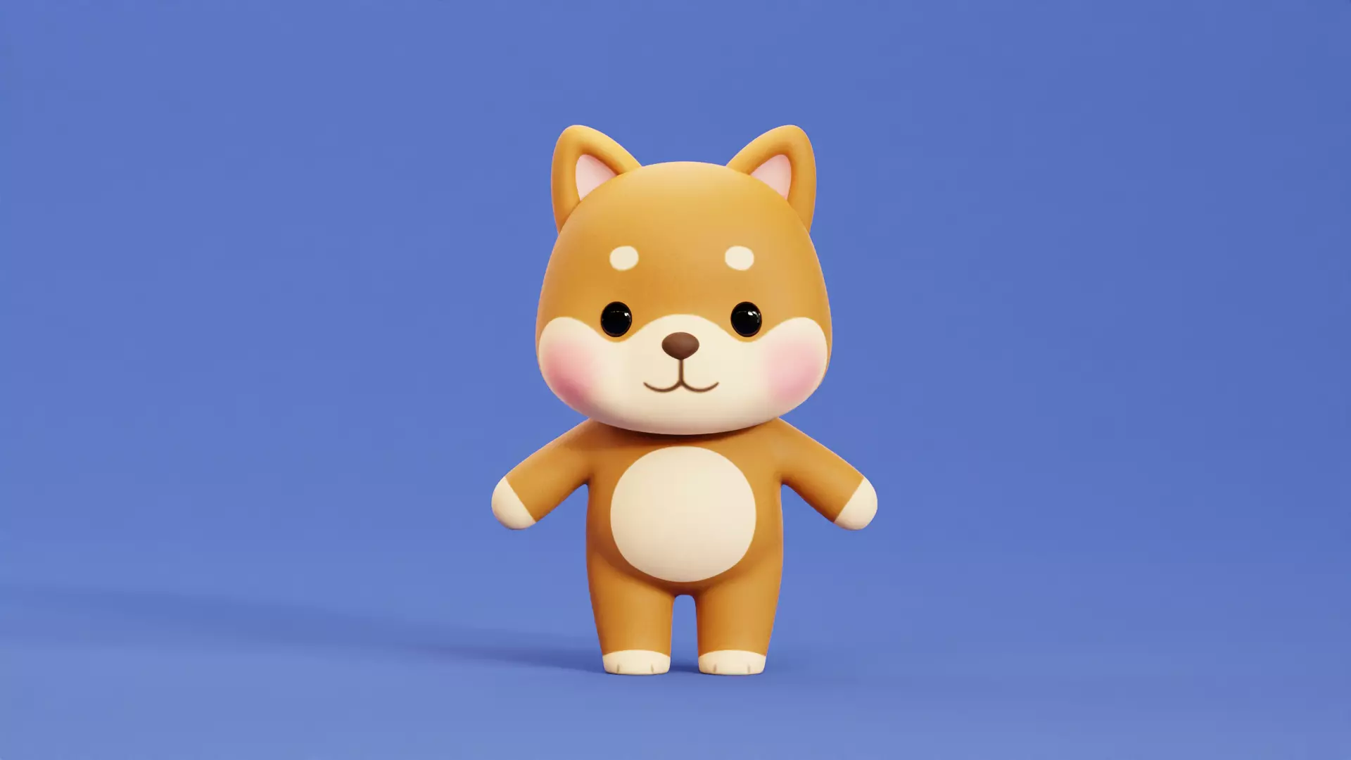 Cartoon Cat and Dog Shiba Chibi Kawaii Characters  Animals Pack  Low-poly 3D model_16