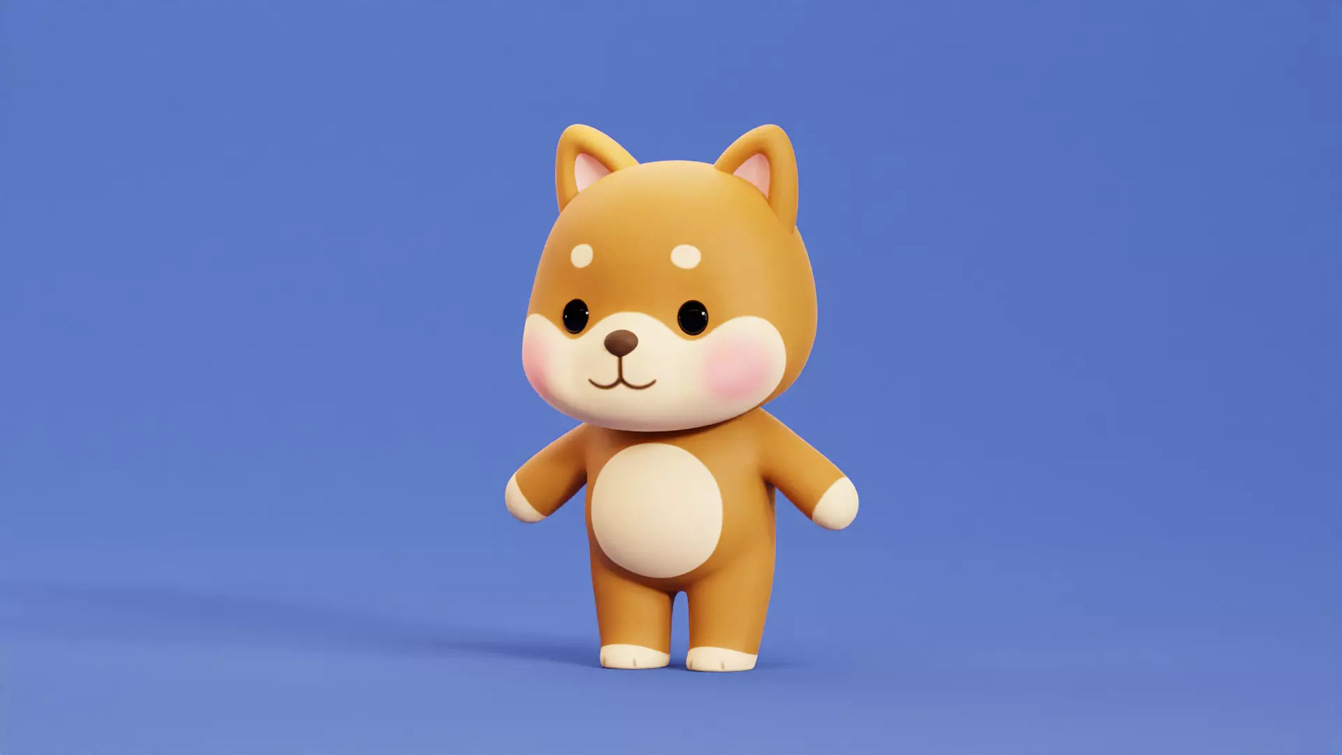 Cartoon Cat and Dog Shiba Chibi Kawaii Characters  Animals Pack  Low-poly 3D model_19