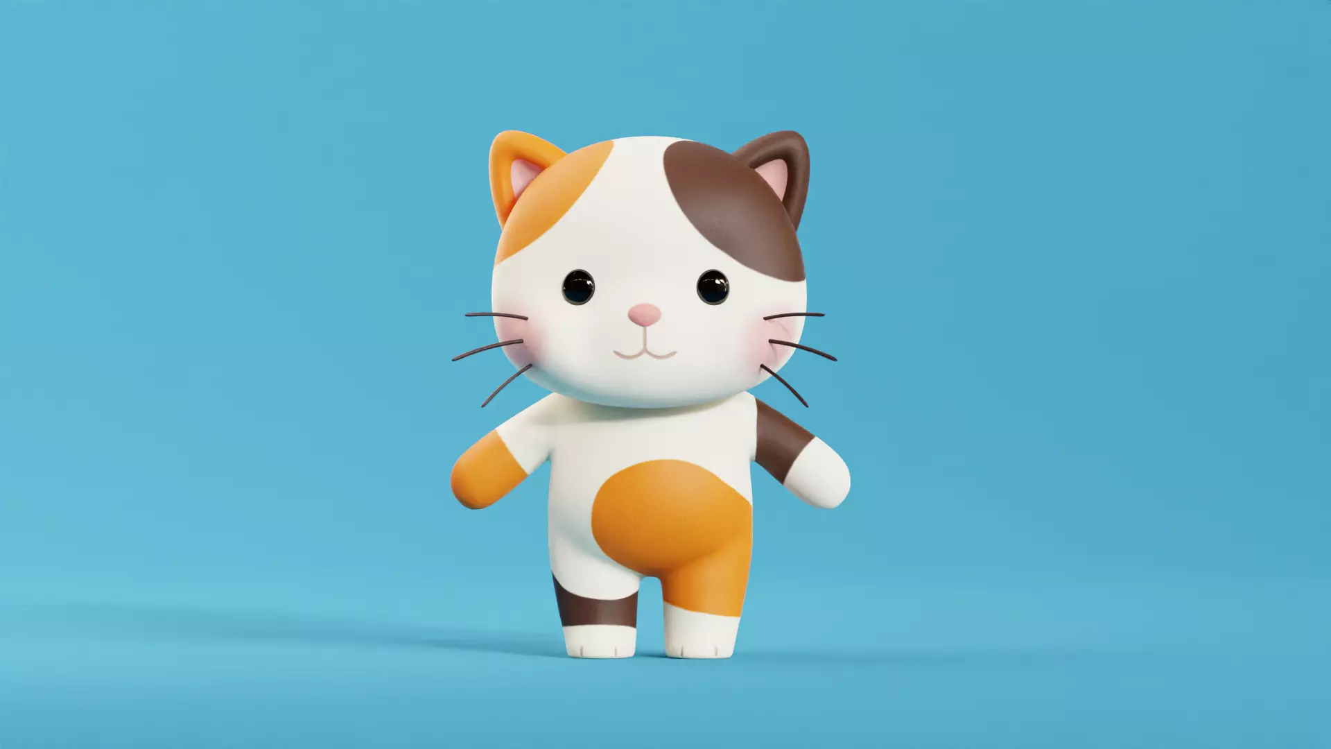 Cartoon Cat and Dog Shiba Chibi Kawaii Characters  Animals Pack  Low-poly 3D model_4