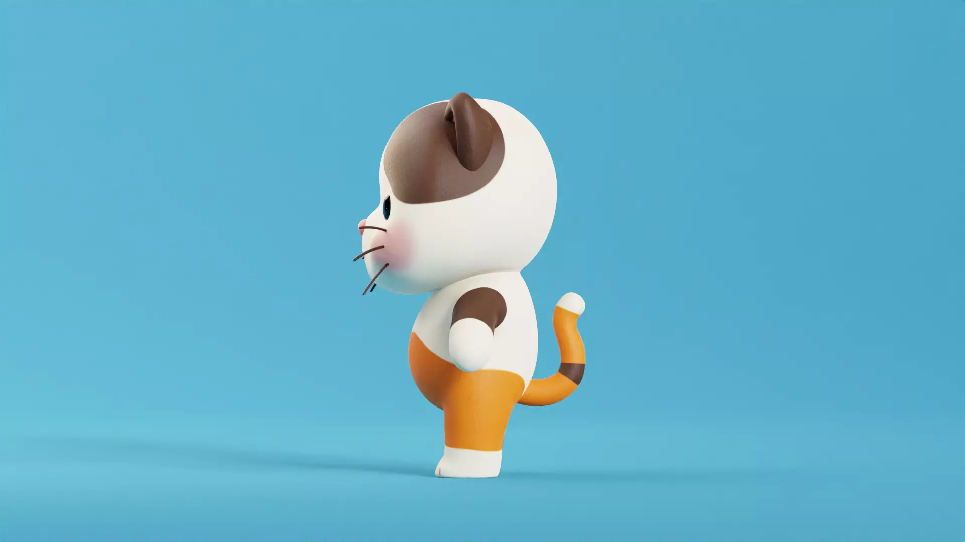 Cartoon Cat and Dog Shiba Chibi Kawaii Characters  Animals Pack  Low-poly 3D model_5