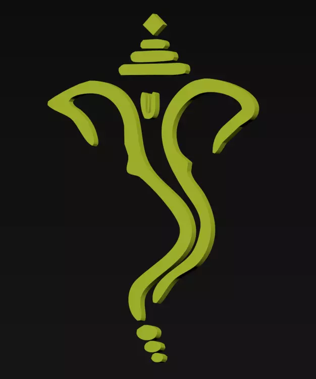 Ganesh Ganpati Design Low-poly 3D model_1