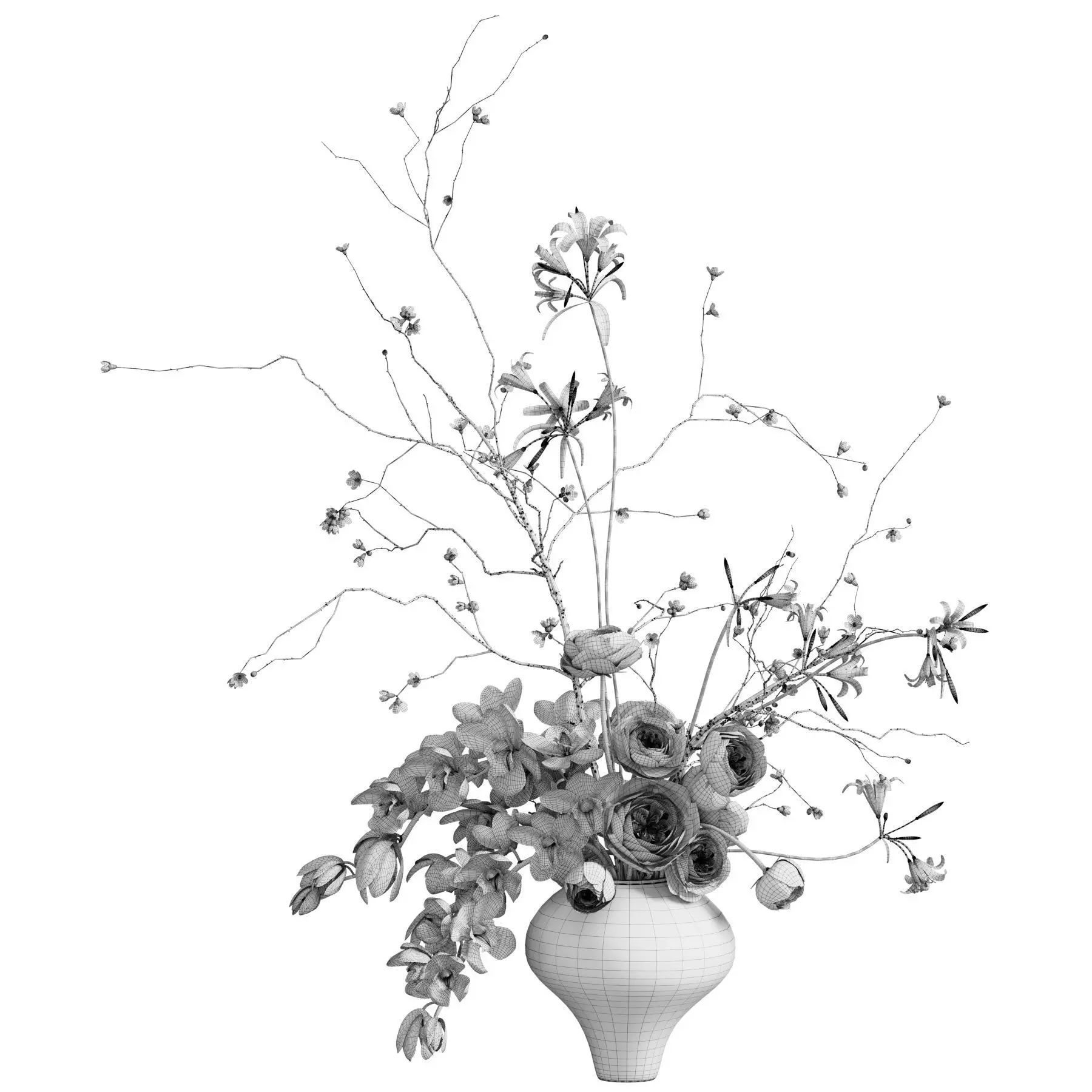 Flower In Vase 100 3D model_6