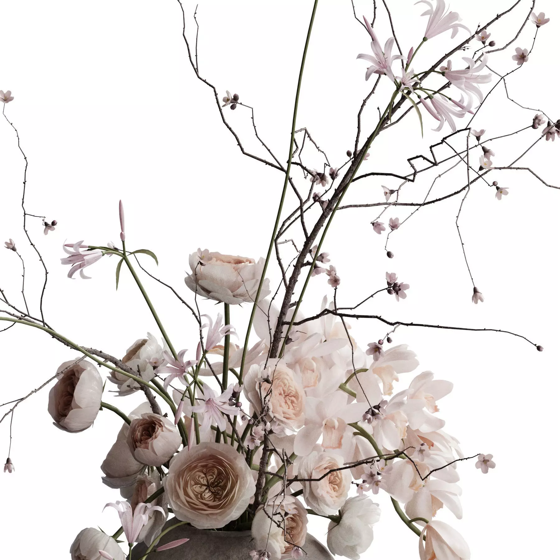 Flower In Vase 100 3D model_3