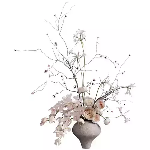 Flower In Vase 100 3D model Flower In Vase 100 3D model