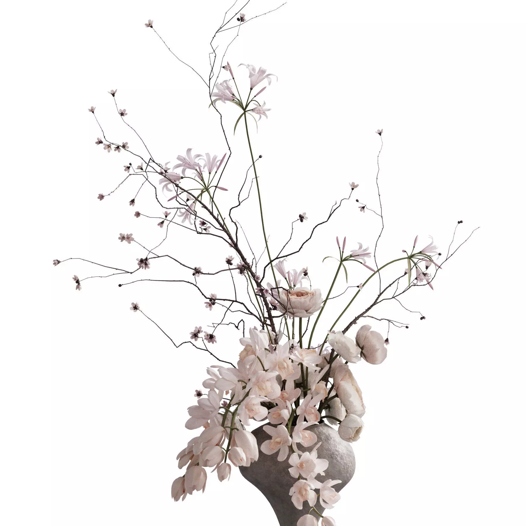 Flower In Vase 100 3D model_2