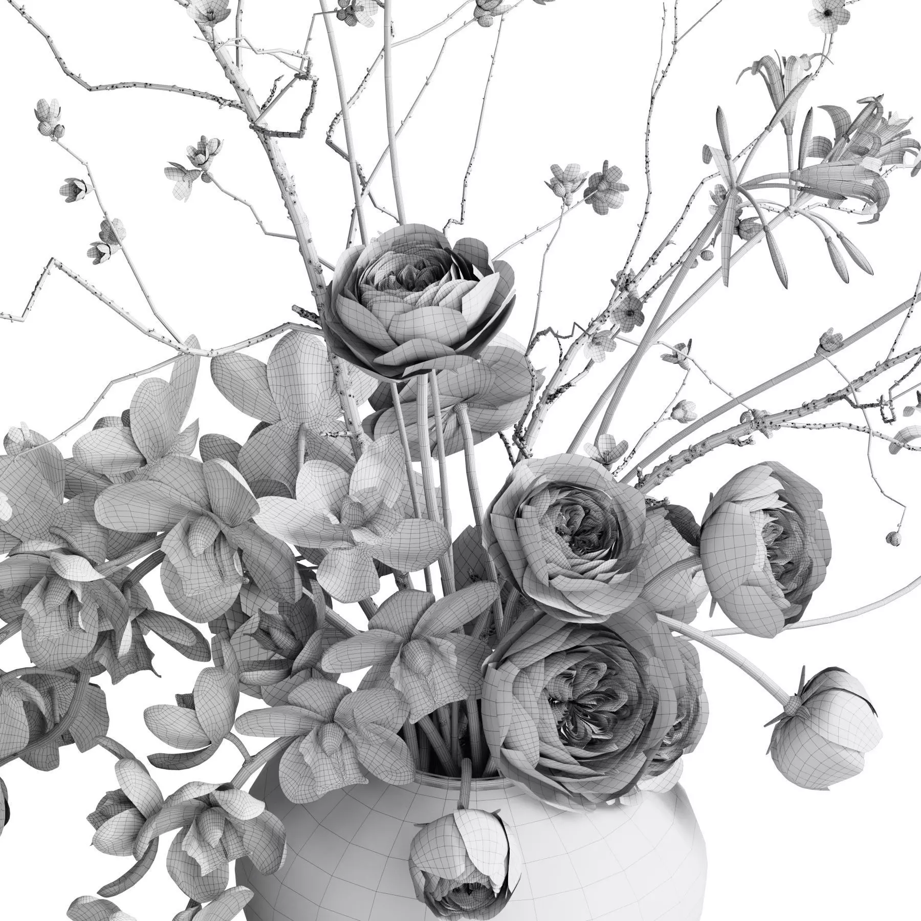 Flower In Vase 100 3D model_5