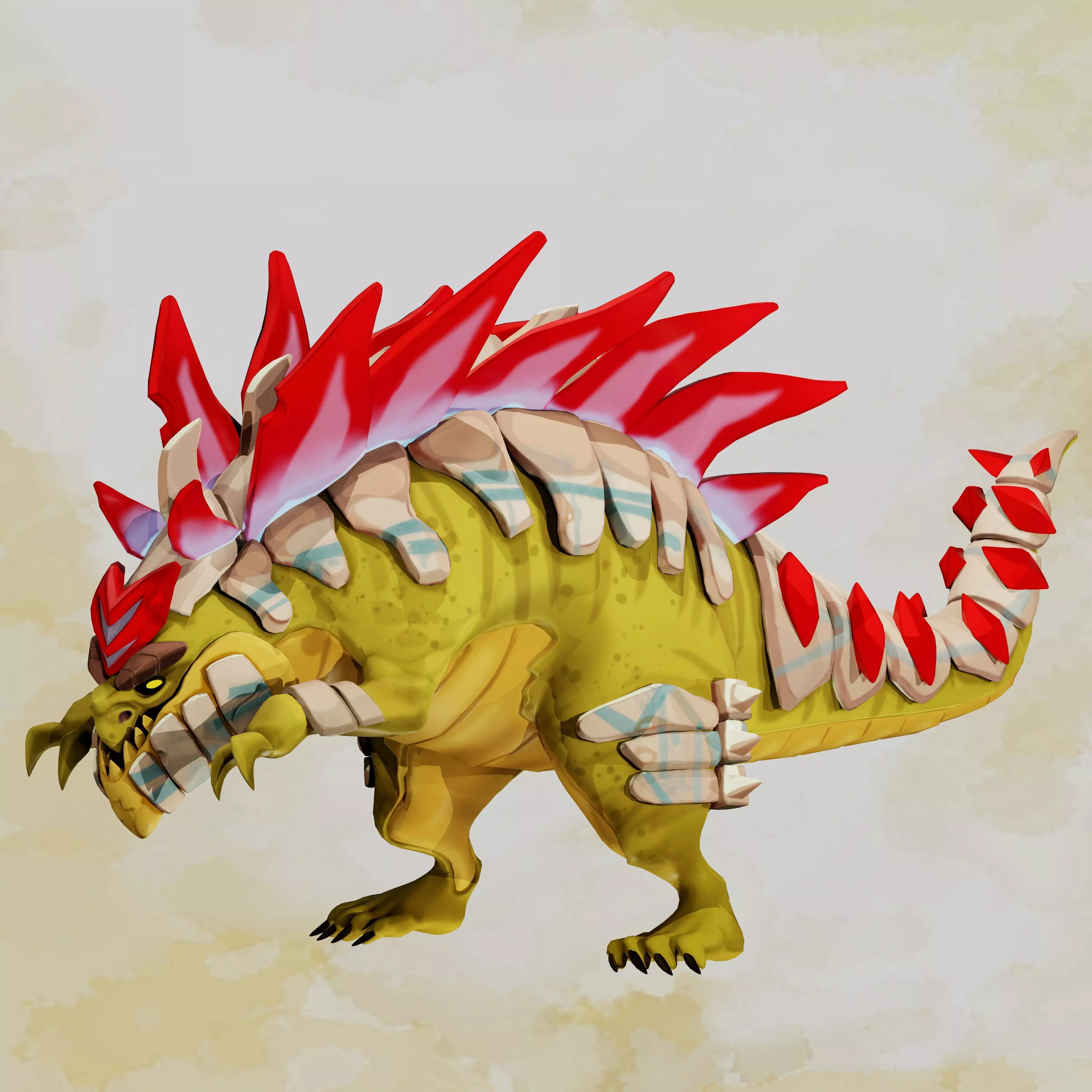 Dinosaur Stylized Low-poly 3D model_8