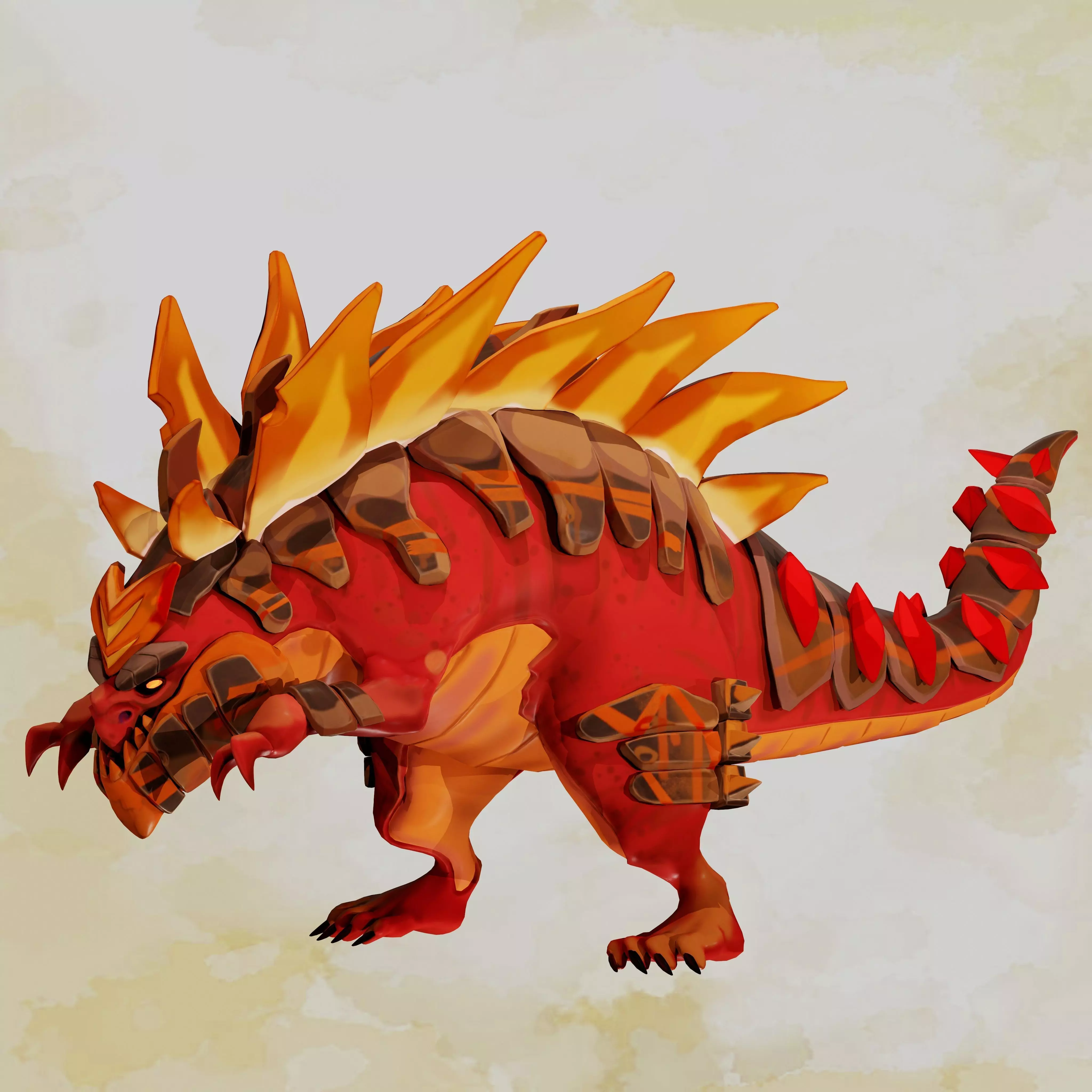 Dinosaur Stylized Low-poly 3D model_9