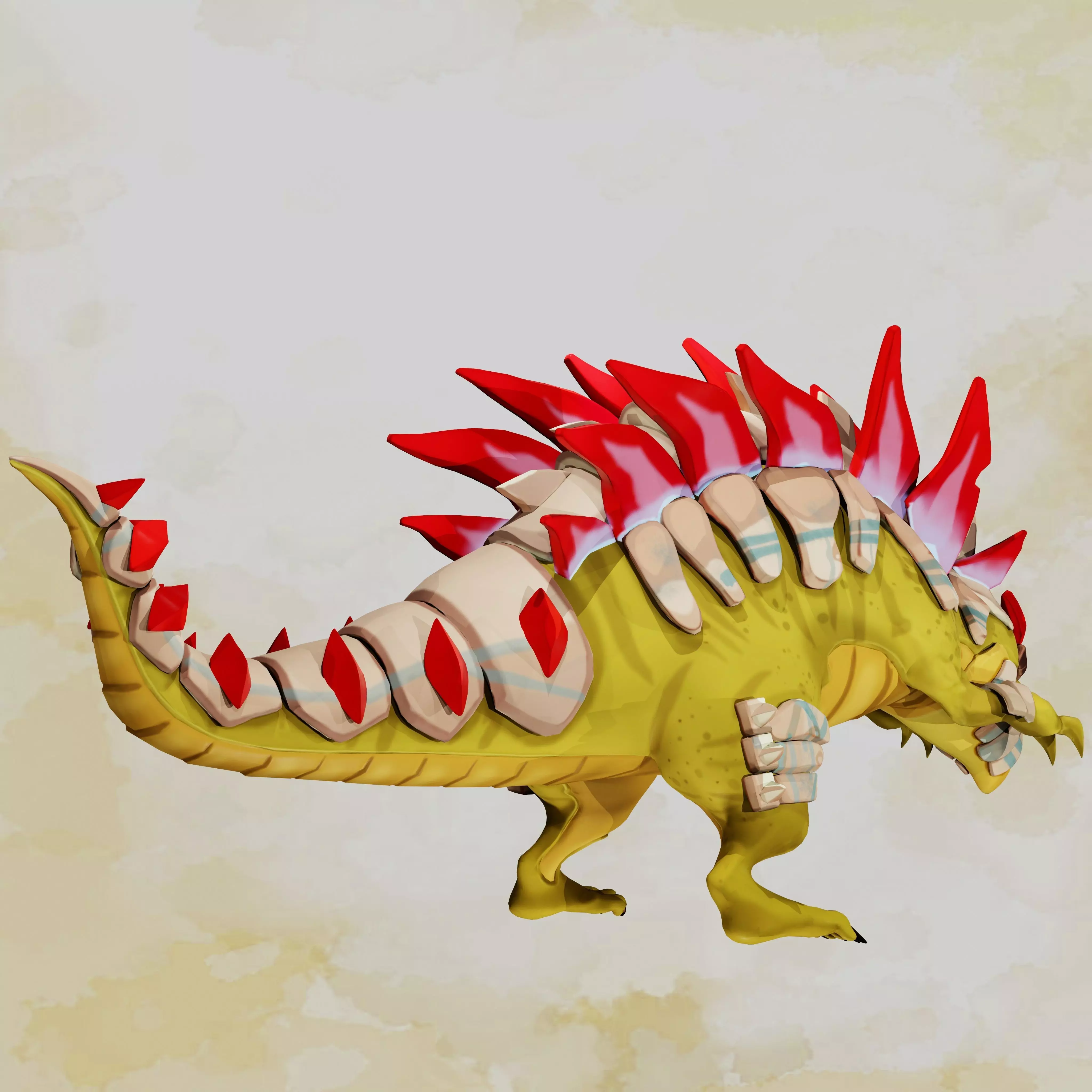 Dinosaur Stylized Low-poly 3D model_10